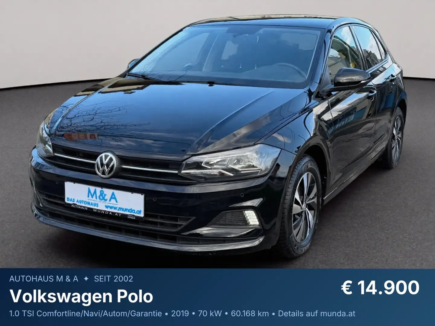 Volkswagen Polo 1.0 TSI Comfortline/Navi/Autom/Garantie Schwarz - 1