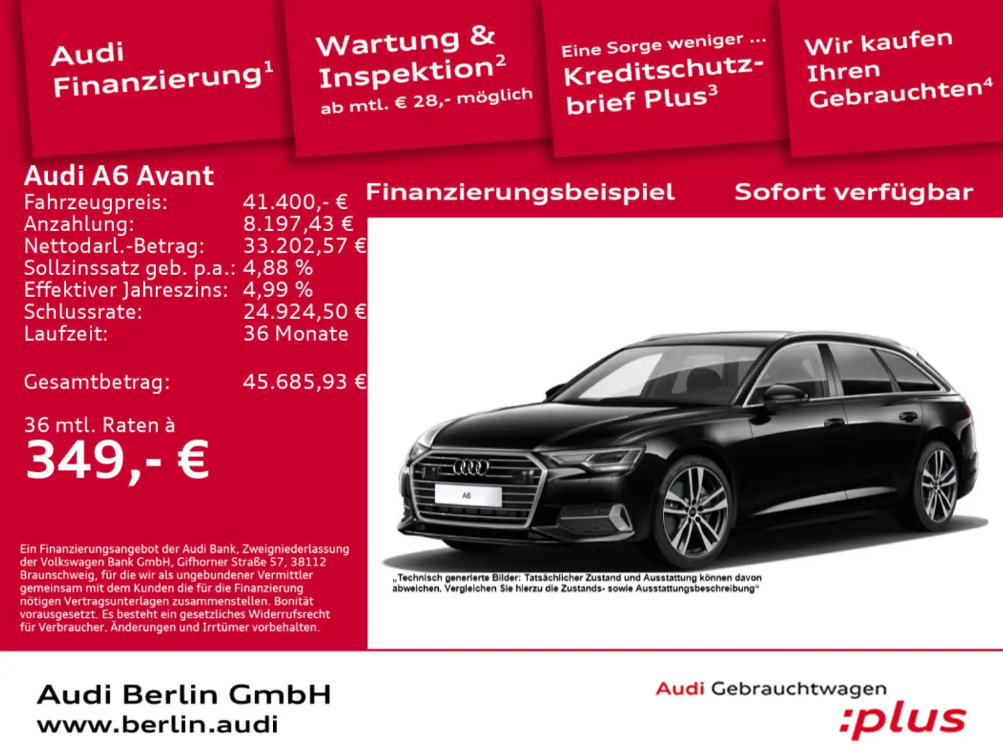 Audi A6 Sport 45 TFSI S tr. LEDER NAVI RFK VIRT Schwarz - 1