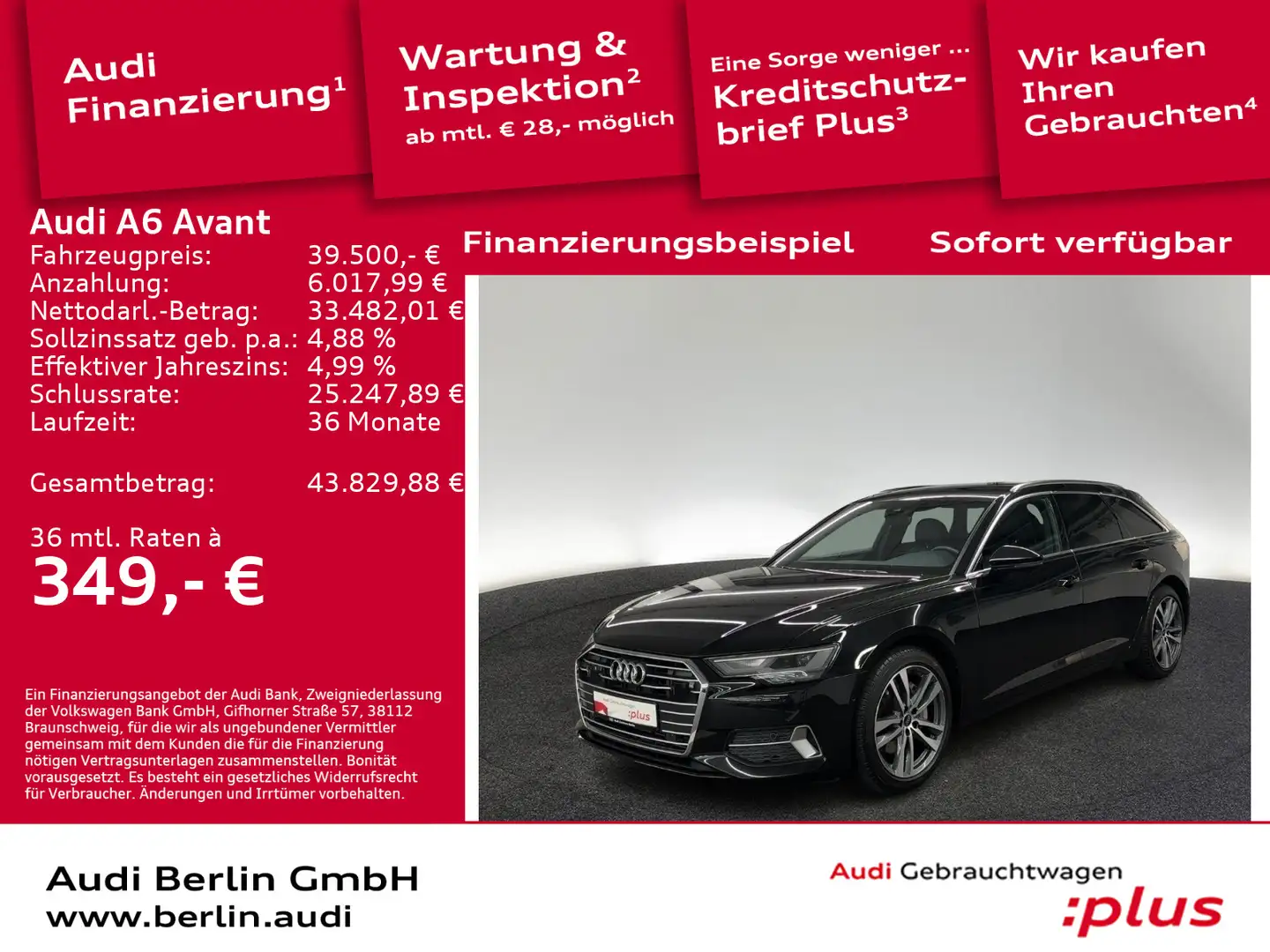 Audi A6 Sport 45 TFSI S tr. LEDER NAVI RFK VIRT Schwarz - 1