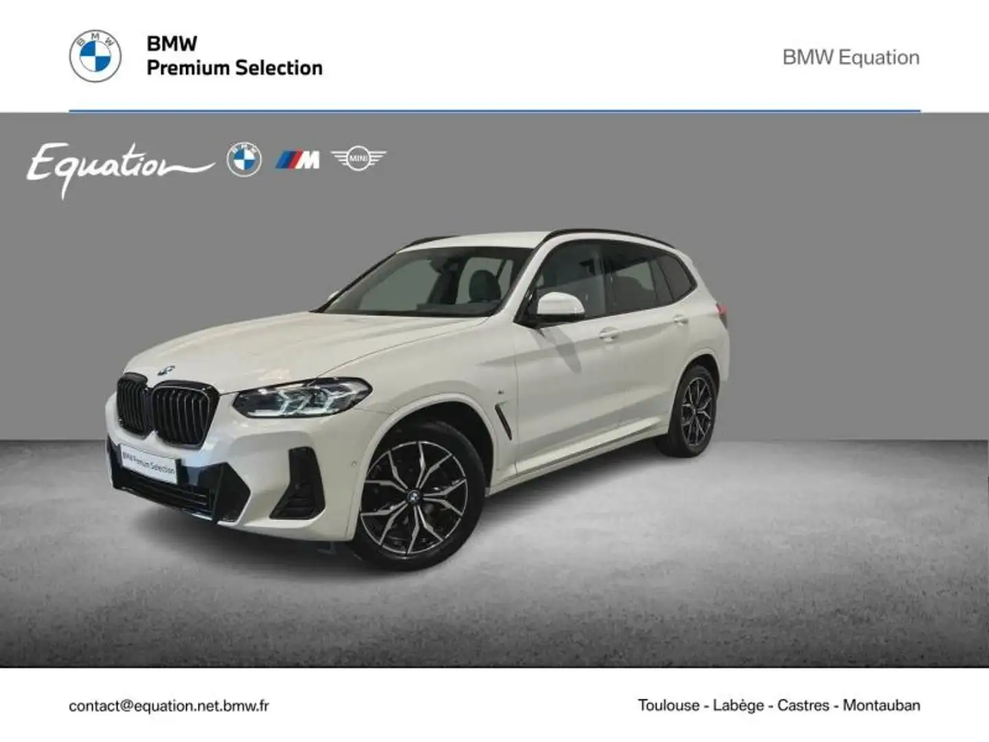 BMW X3 xDrive20d 190ch M Sport Blanc - 1