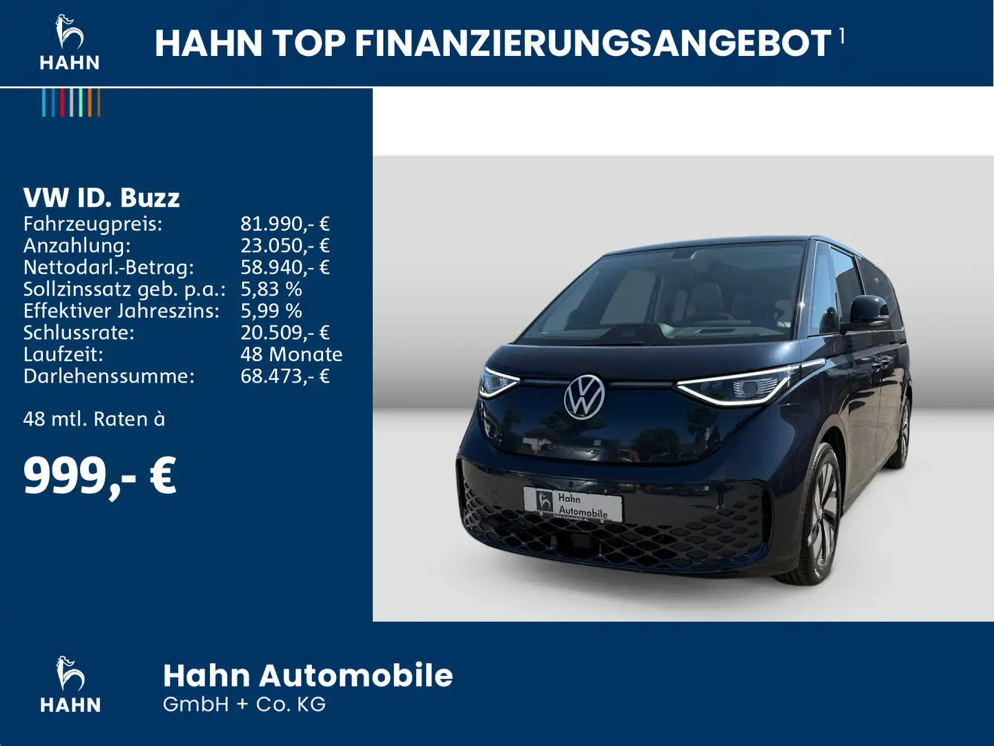 Volkswagen ID. Buzz Pro GOAL langer Radstand 210 kW Blau - 2