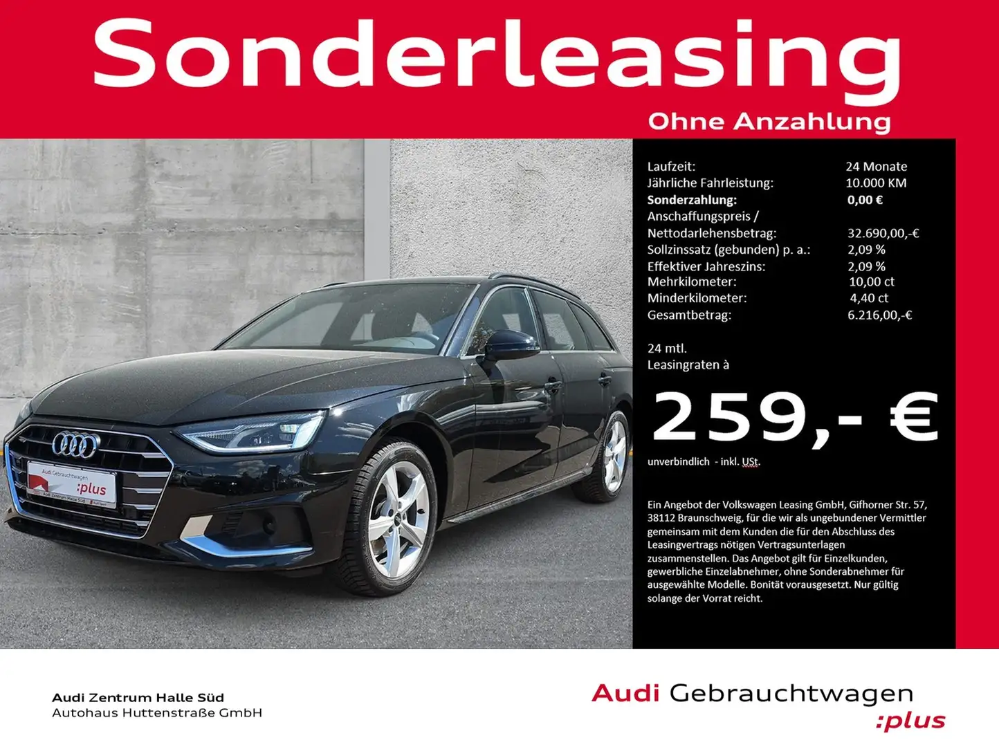 Audi A4 Avant 35 TFSI advanced LED VIRTUAL LEDER ACC Noir - 1