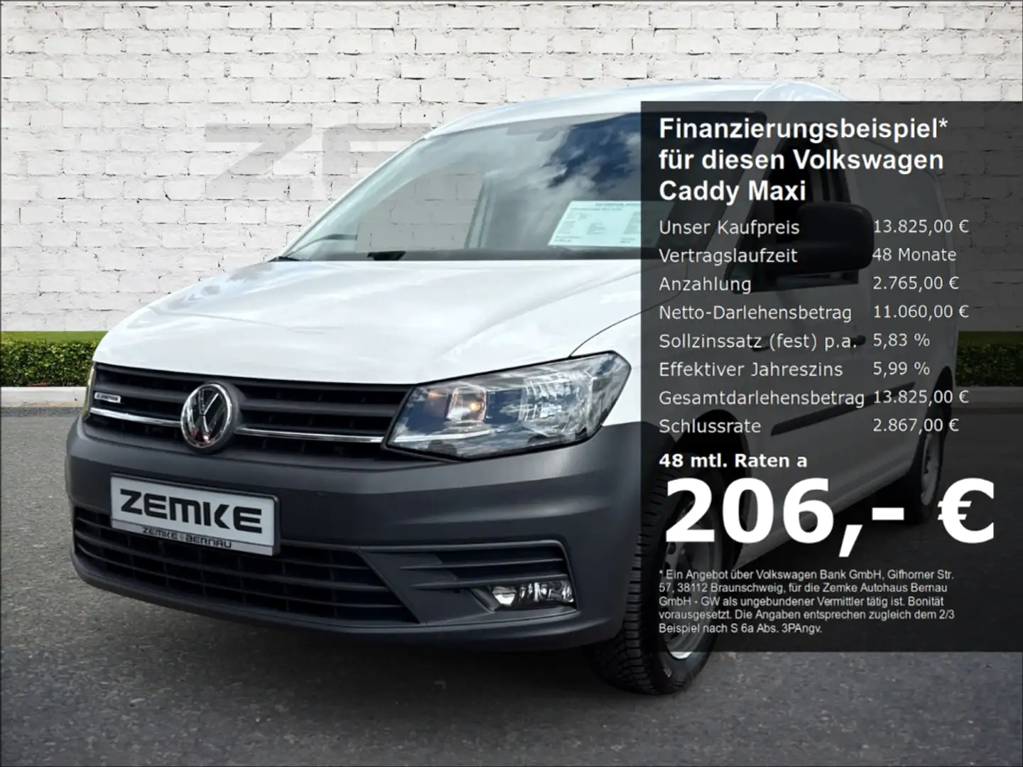 Volkswagen Caddy Maxi 1.4 TGI BMT Kasten AHK Navi Sperrdiff. Weiß - 1
