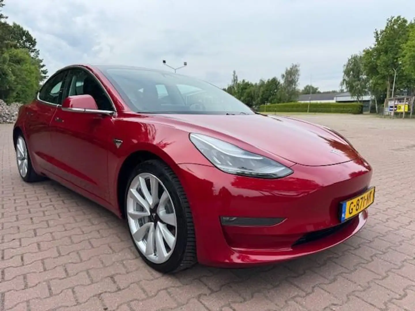 Tesla Model 3 LANG RANGE AWD 75KWH 351PK BETA/PANO/LEER/FABRIEKS Piros - 1
