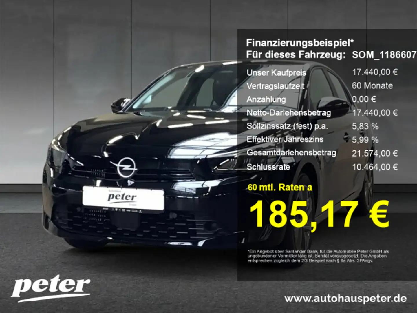 Opel Corsa Corsa F Edition 100 +SHZ+Klima+EPH+Alu+LHZ+ Schwarz - 1