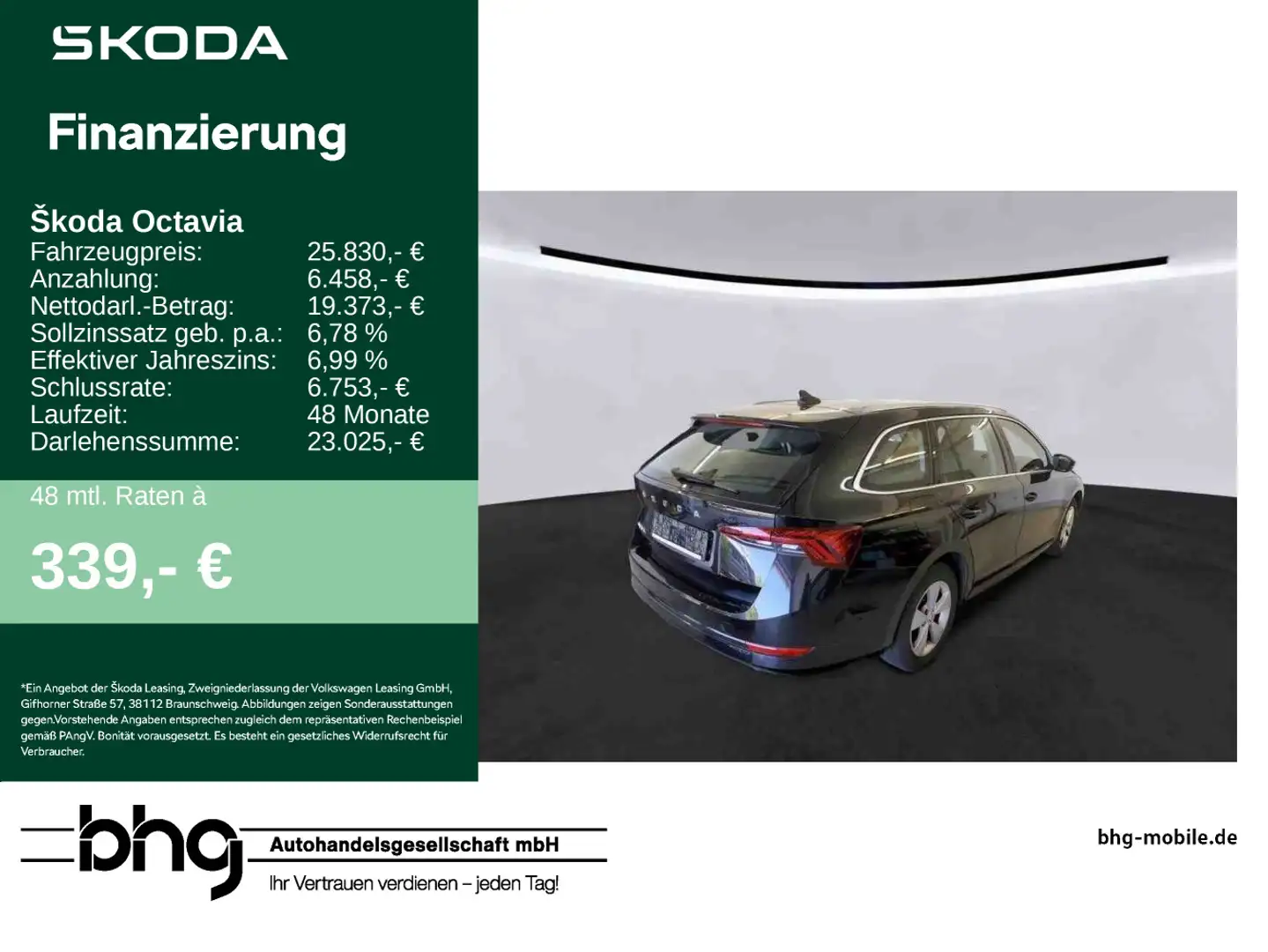 Skoda Octavia Combi 2.0 TDI DSG Style Schwarz - 1