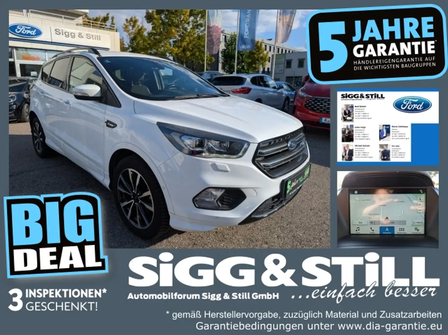 Ford Kuga 1.5 ST-Line BI-XEN*NAV*SHZ*EL-HECKKL*PARK-ASS Weiß - 1