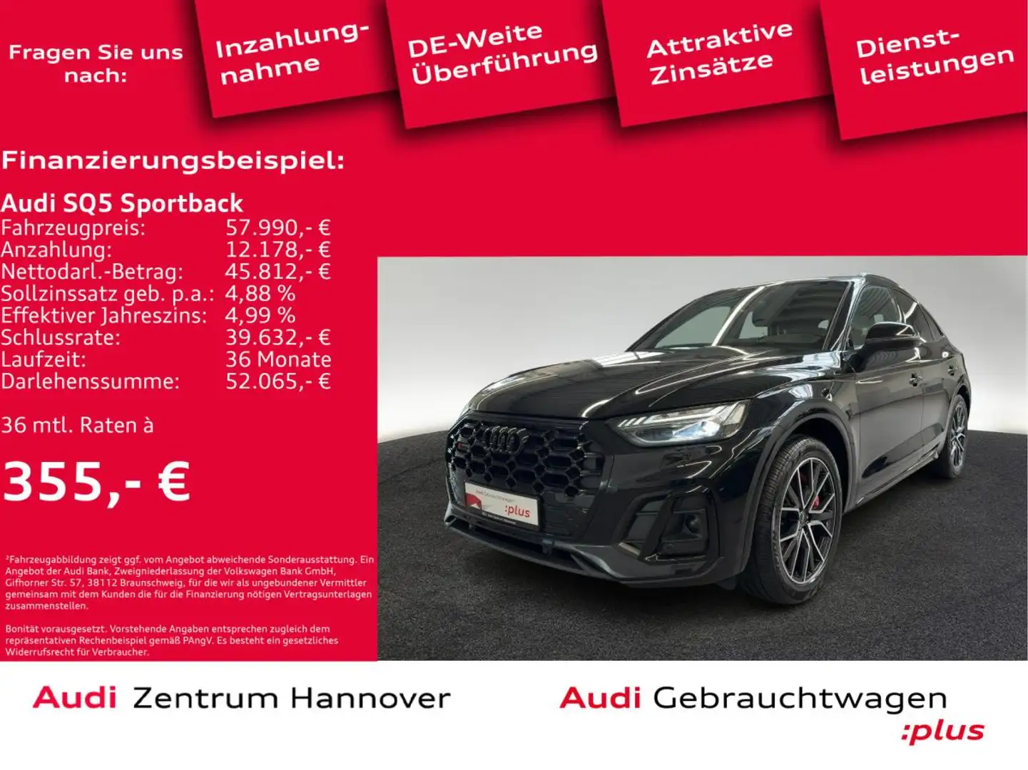 Audi SQ5 Sportback 55 TDI qu. Matrix AHK Kamera virtual Schwarz - 2