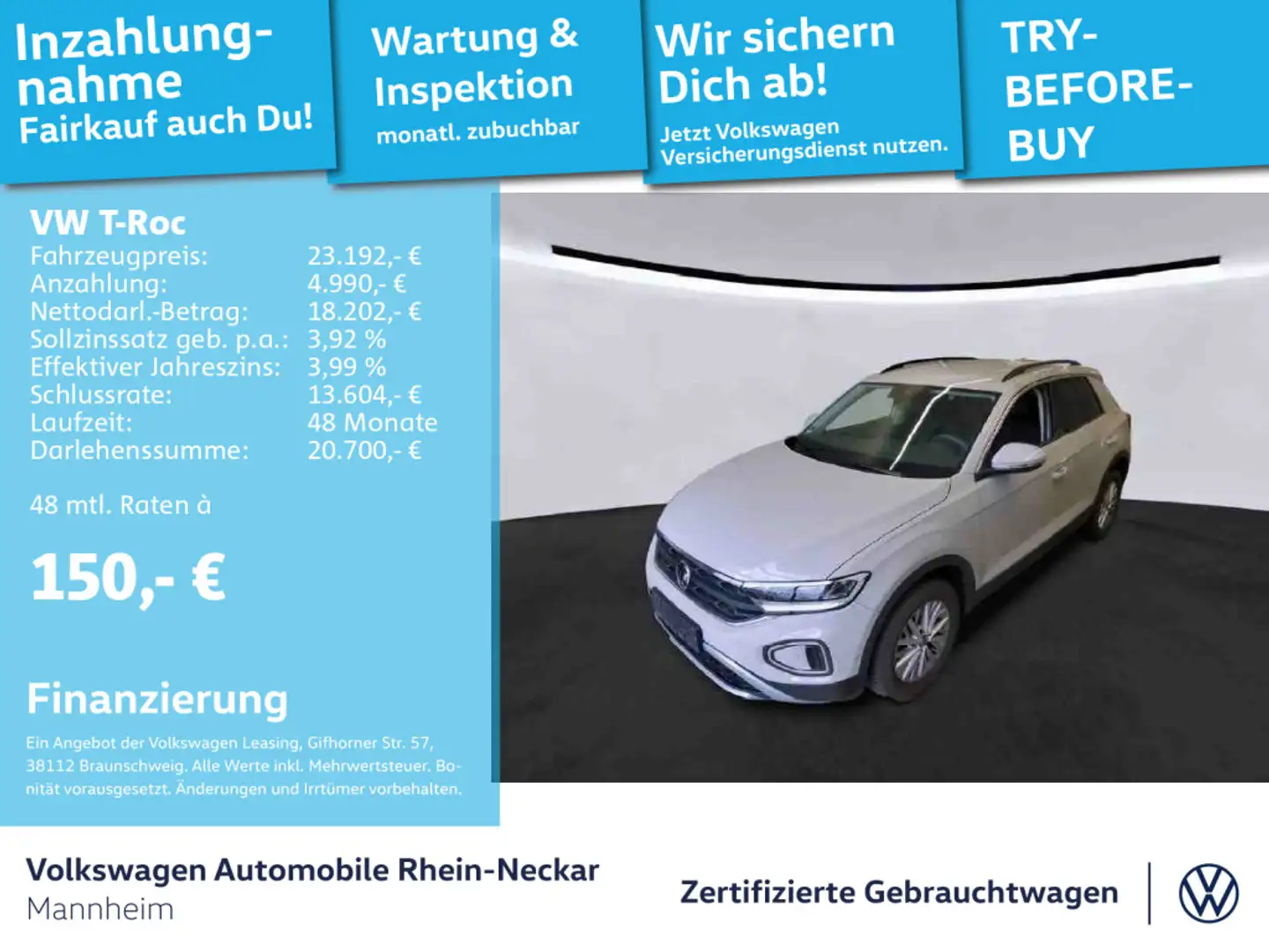 Volkswagen T-Roc 1.5 TSI Life DSG App-Connect PDC LED uvm Grijs - 1