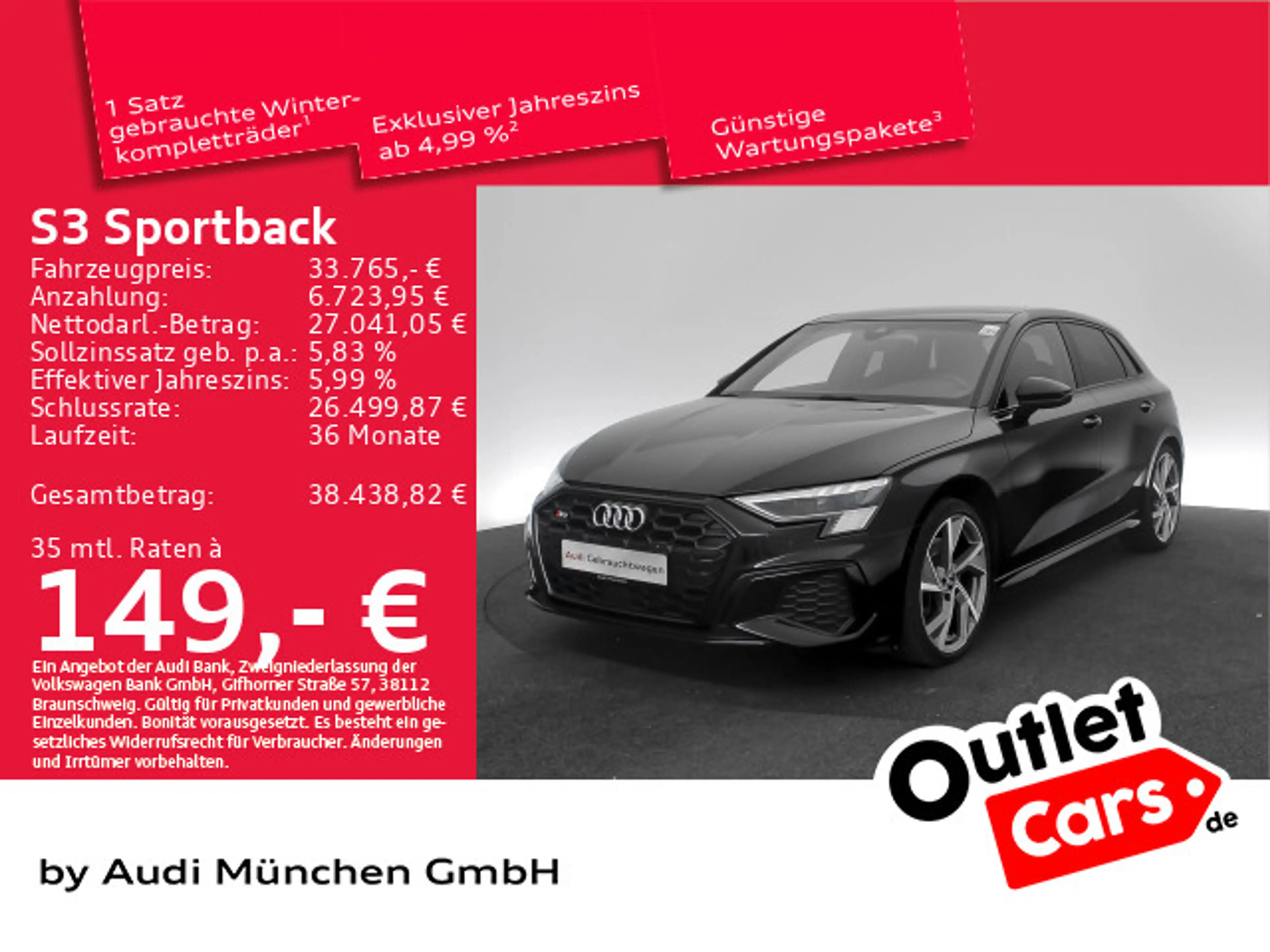 Audi S3 TFSI S tronic Pano/Virtual/Navi+