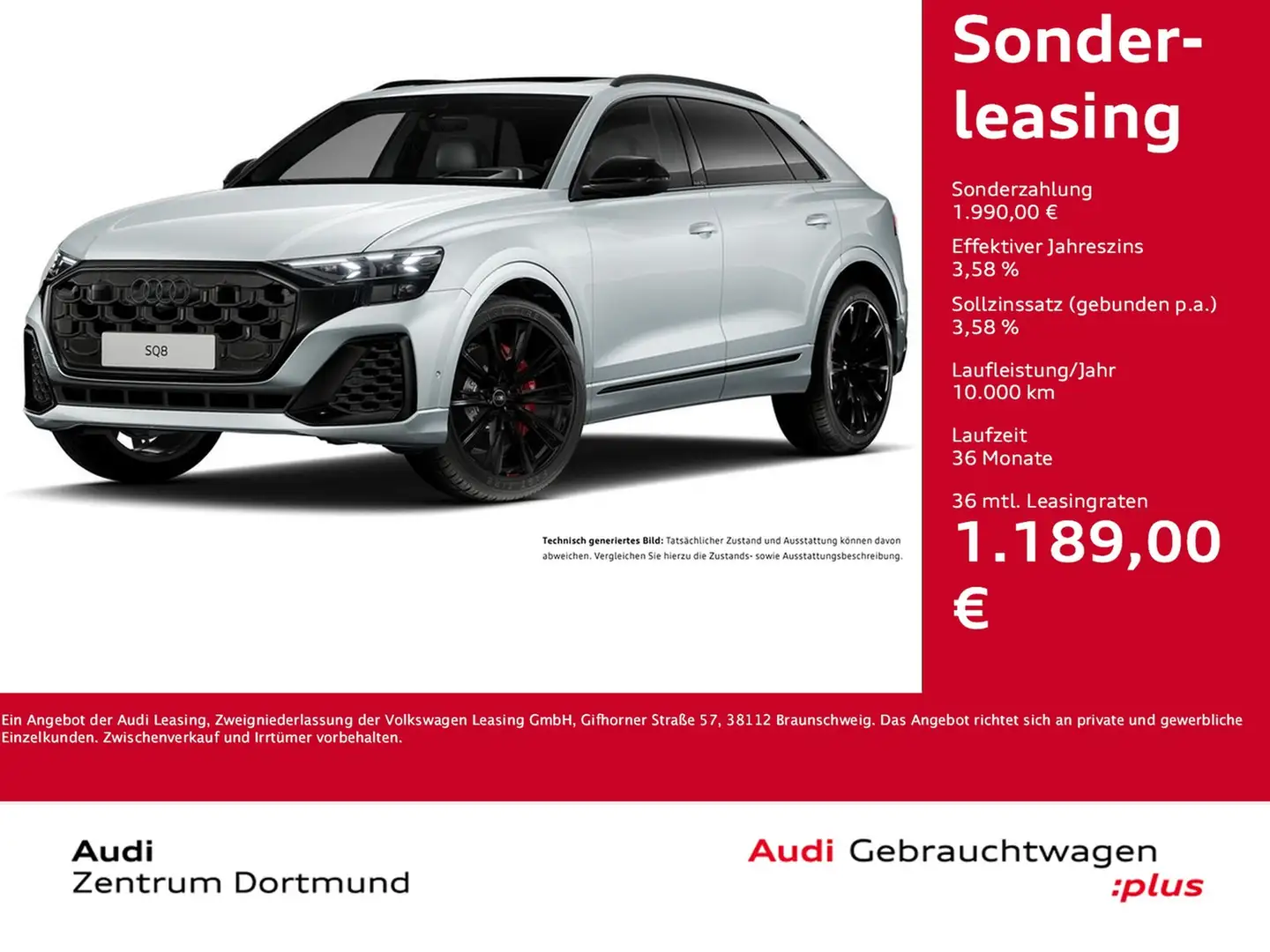 Audi SQ8 quattro PANO STANDHZ. B&O AHK 360°CAM LM23 Silber - 1