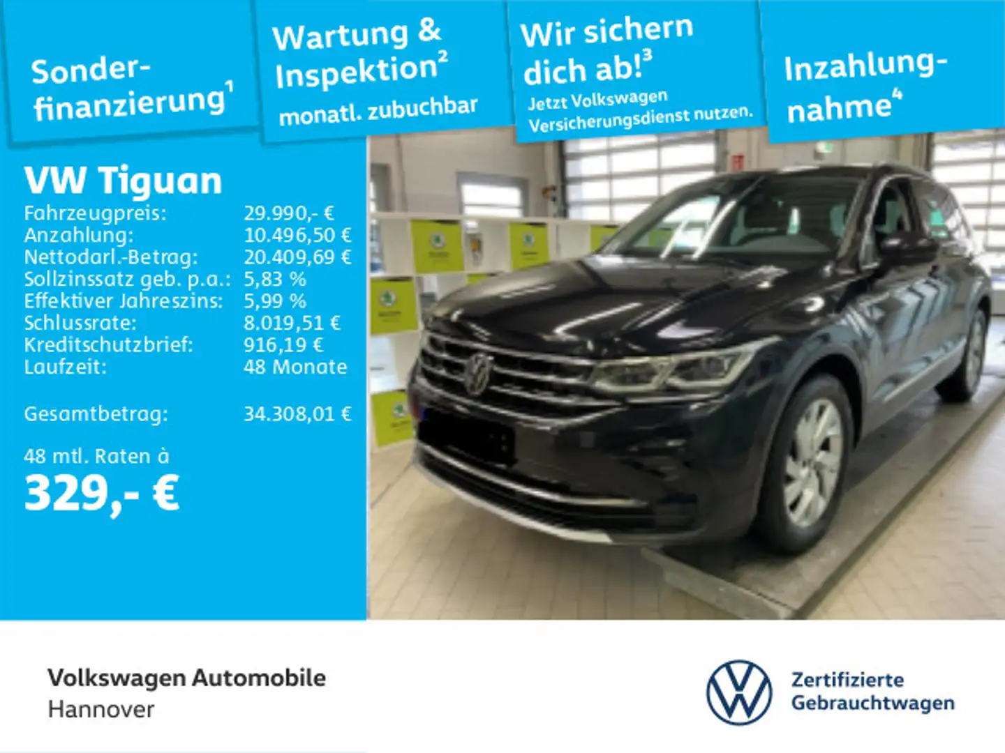 Volkswagen Tiguan 1.5 TSI DSG Elegance Navi IQ.Light ACC Di Schwarz - 1