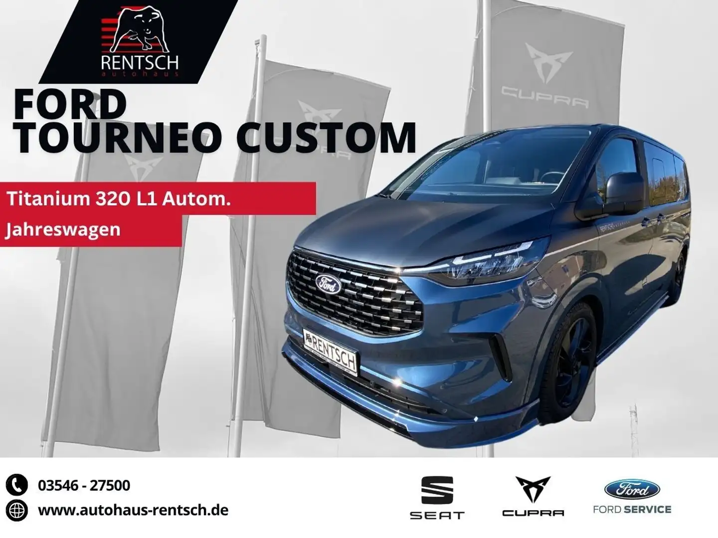Ford Tourneo Custom Tourneo*Custom*320*L1*Titan.*STHZ*Irmscher*VOLL* Bleu - 1