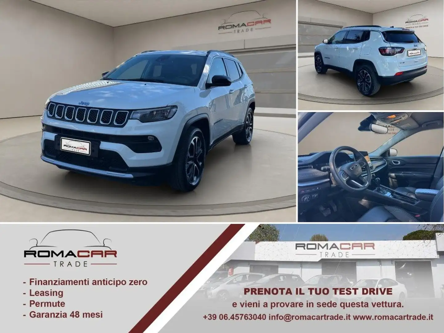 Jeep Compass 1.3 Turbo T4 190 CV PHEV AT6 4xe Limited Bianco - 1