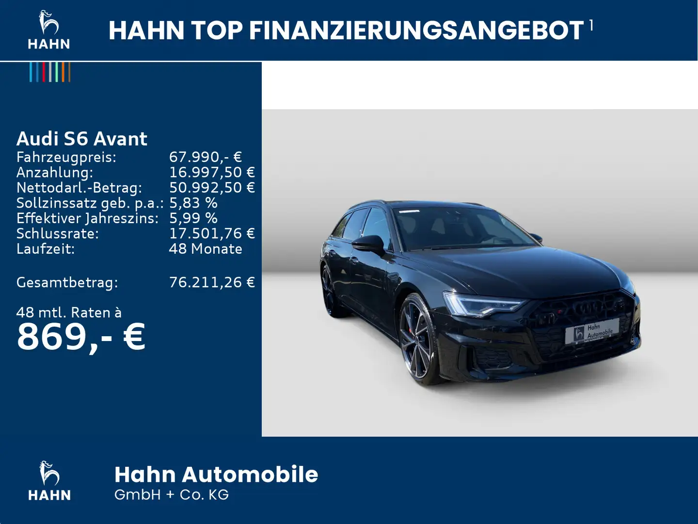 Audi S6 3.0TDI qu. S-trc Standh Pano Cam HUD Schwarz - 2