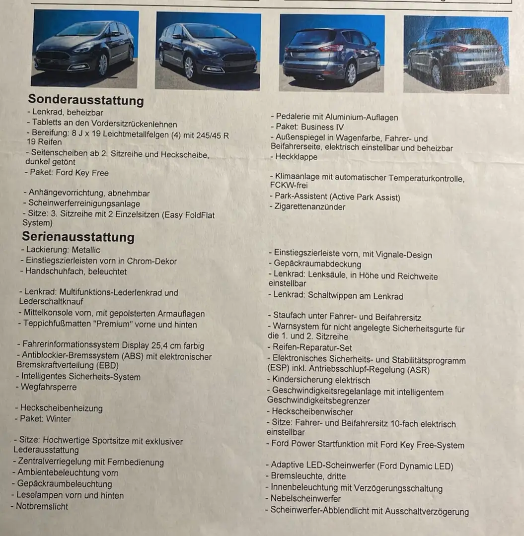 Ford S-Max Vignale,AHK,Leder,TÜV 7/2027,59.800 km,7 Sitze Grau - 2