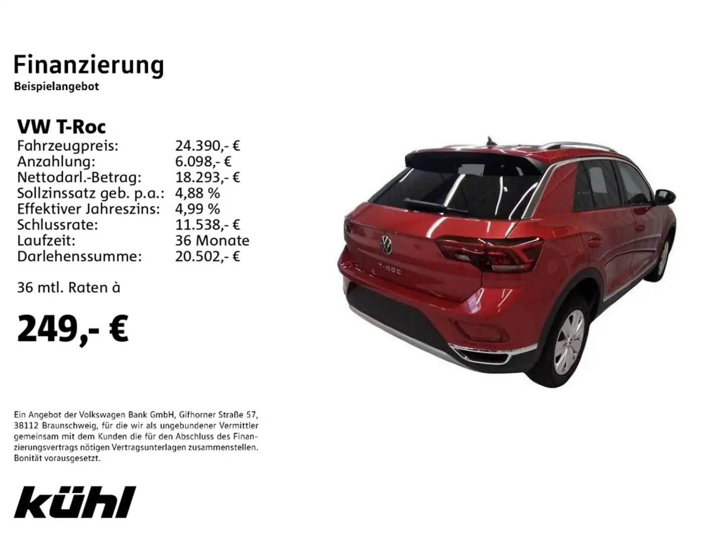 Volkswagen T-Roc 1.0 TSI Style LED+ ACC App Navi AHK Rouge - 2