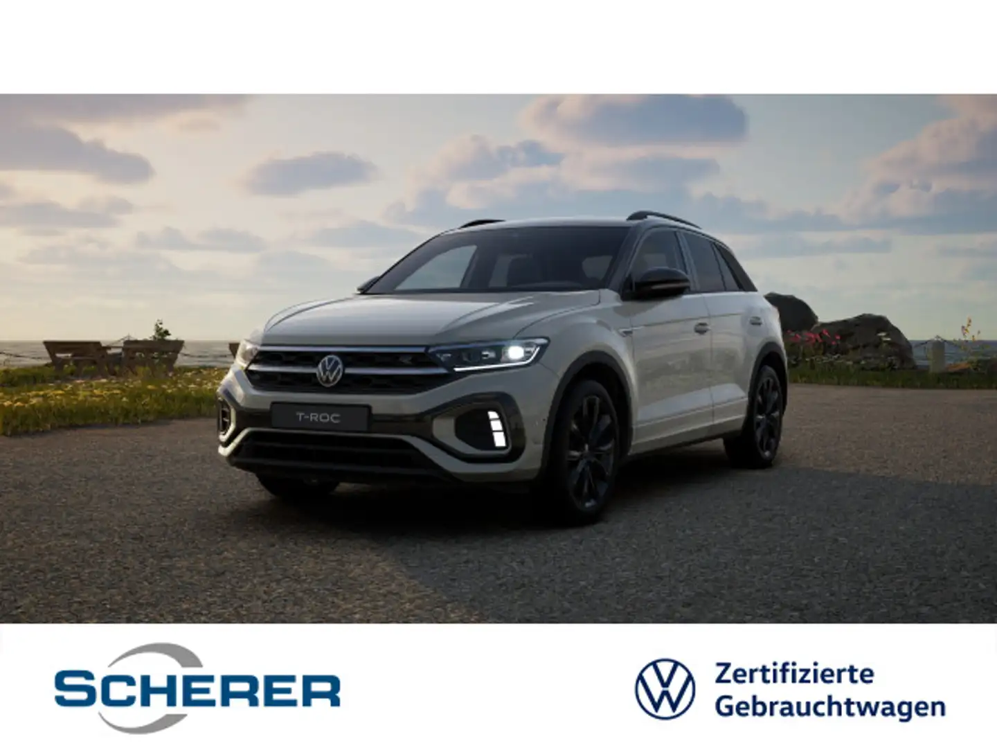 Volkswagen T-Roc T-ROC R-Line 1.5 TSI, RFK, SHZ, AHK, BLACKSTYLE, Grau - 1