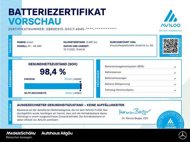 smart #1 #1 Pro+ Pano 360° Keyless ACC 22kW Memory LED Tel