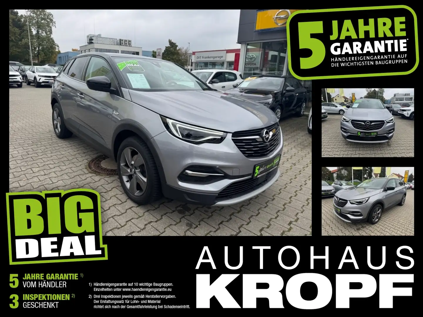 Opel Grandland 1.2 Turbo LED+Navi+SHZ+360+LM Gris - 1