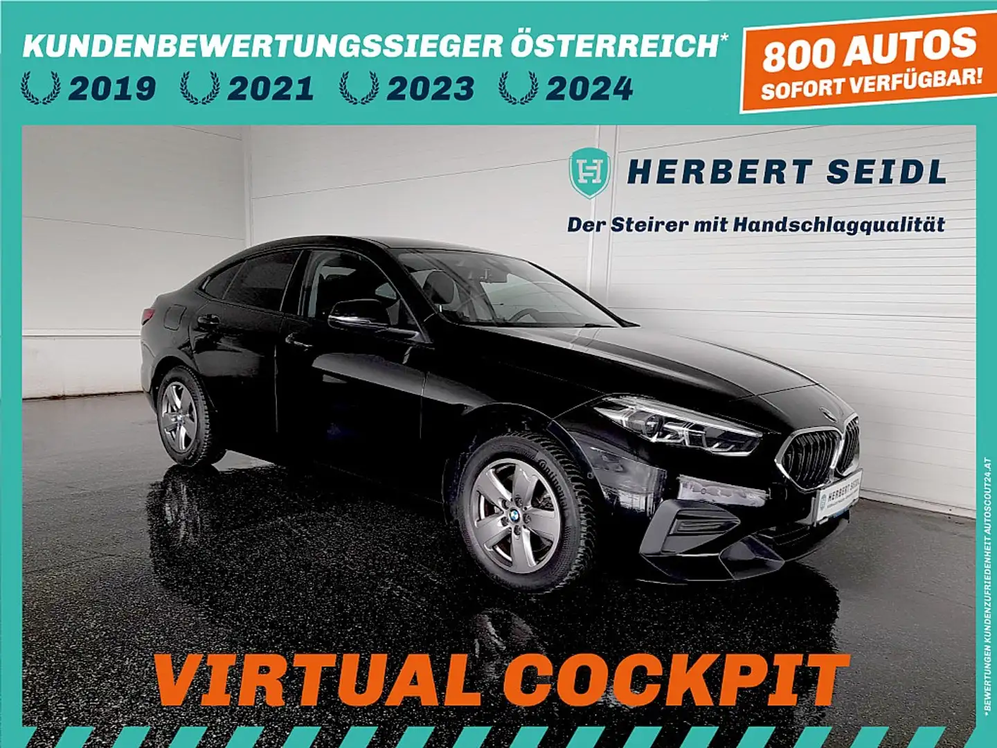 BMW 216 d Gran Coupe Advantage Aut. *VOLL LED / NAVI / ... Fekete - 1