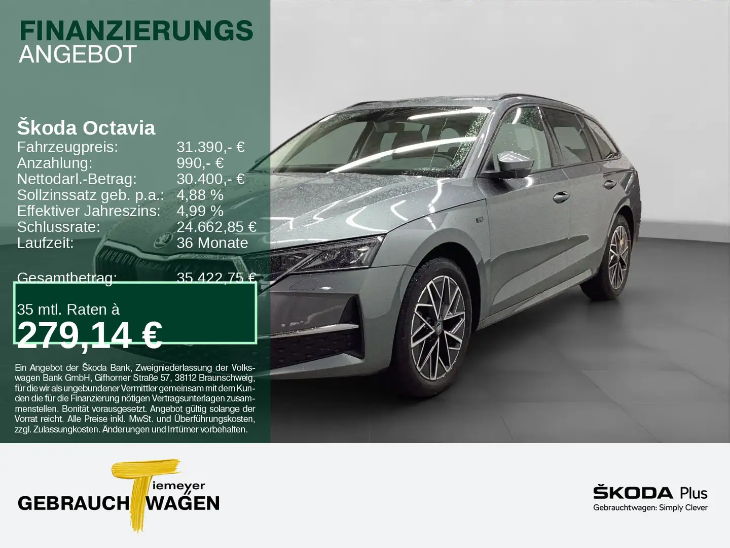 Skoda Octavia Combi 2.0 TDI DSG SELECTION PANO AHK Grau - 1