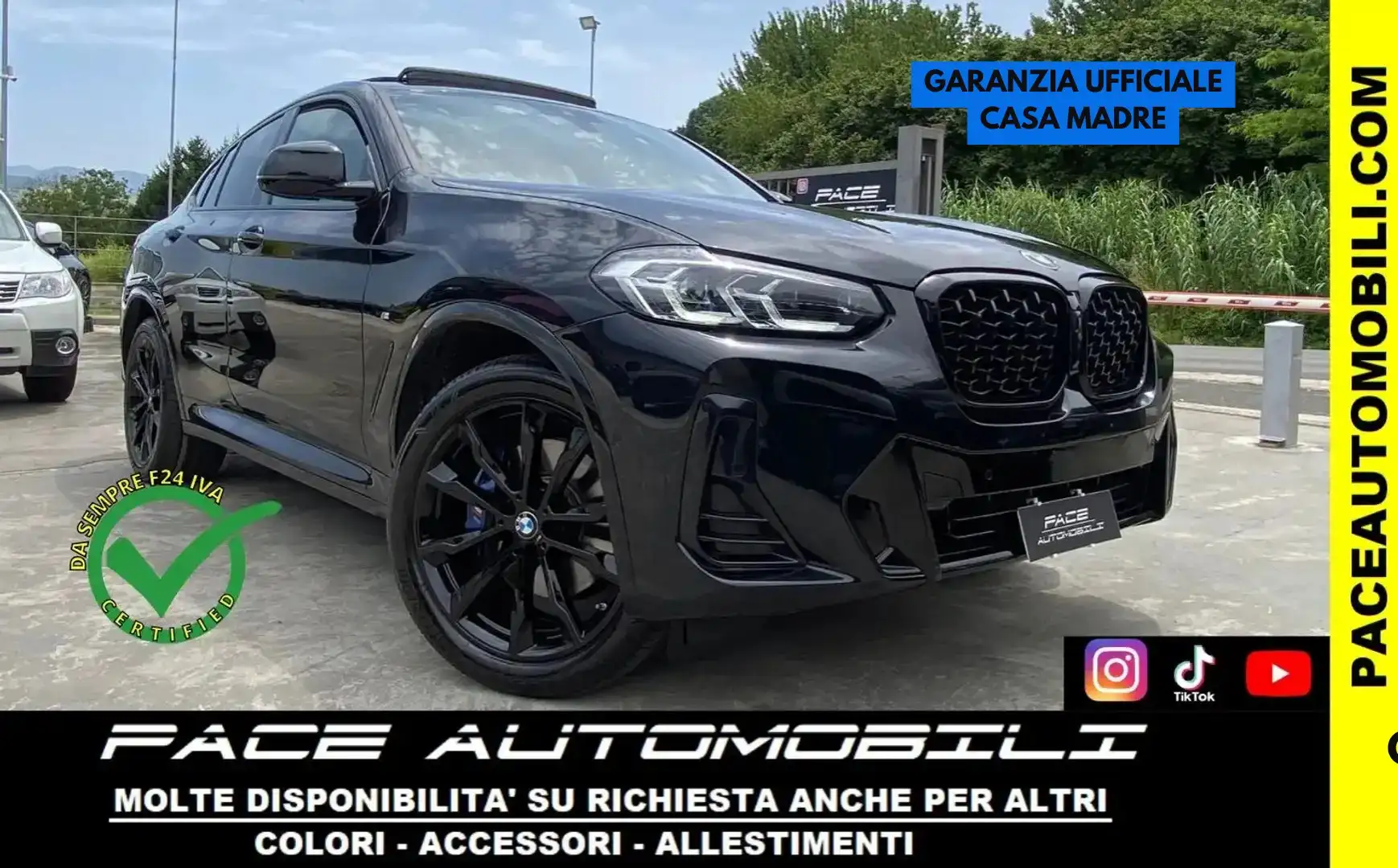 BMW X4 D MSPORT PRO M-SPORT IVA ESPOSTA BLACK PACK TETTO Negro - 1