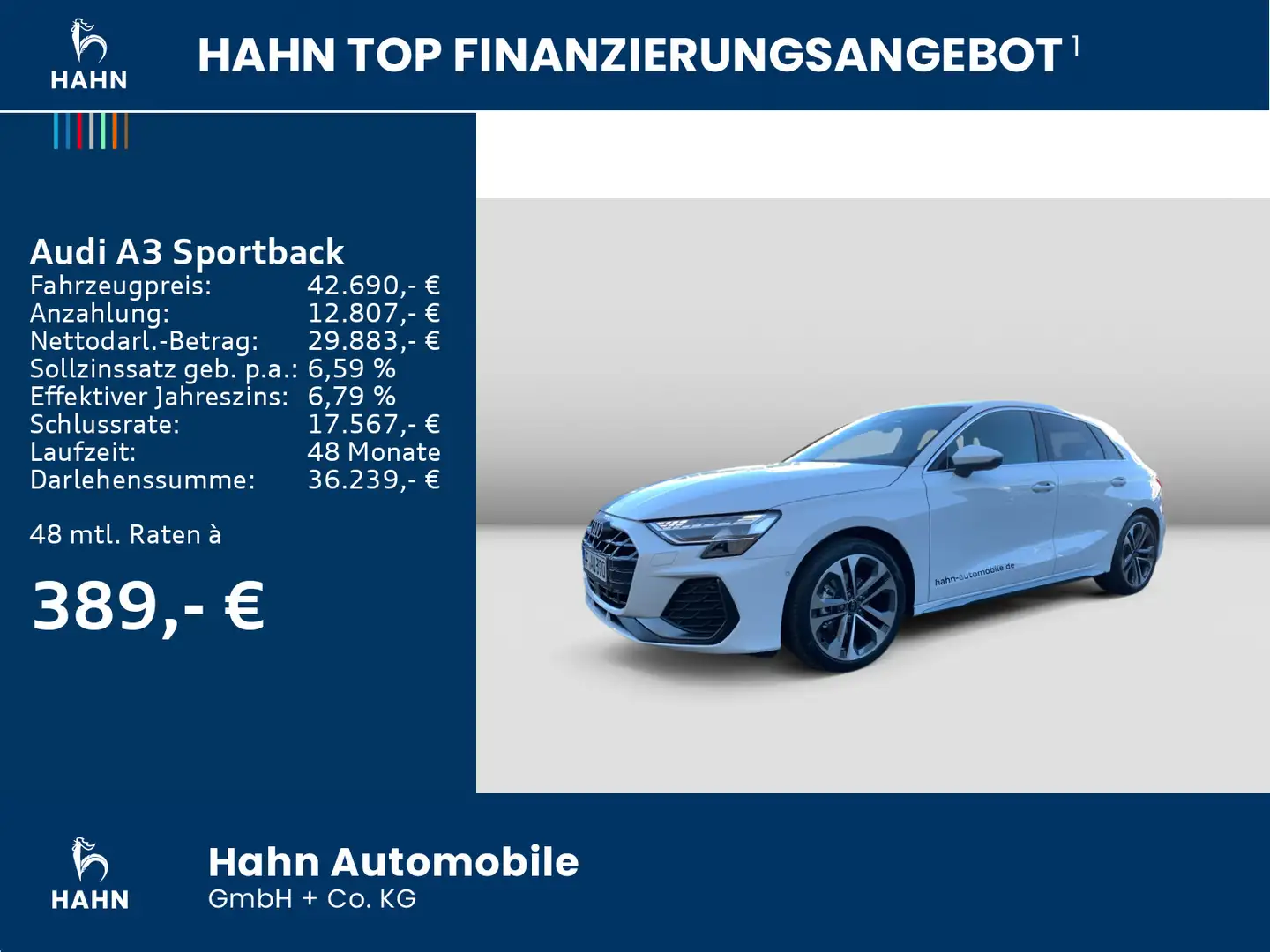 Audi A3 Audi A3 Sportback S line 35 TFSI 110(150) KW(PS) Weiß - 2