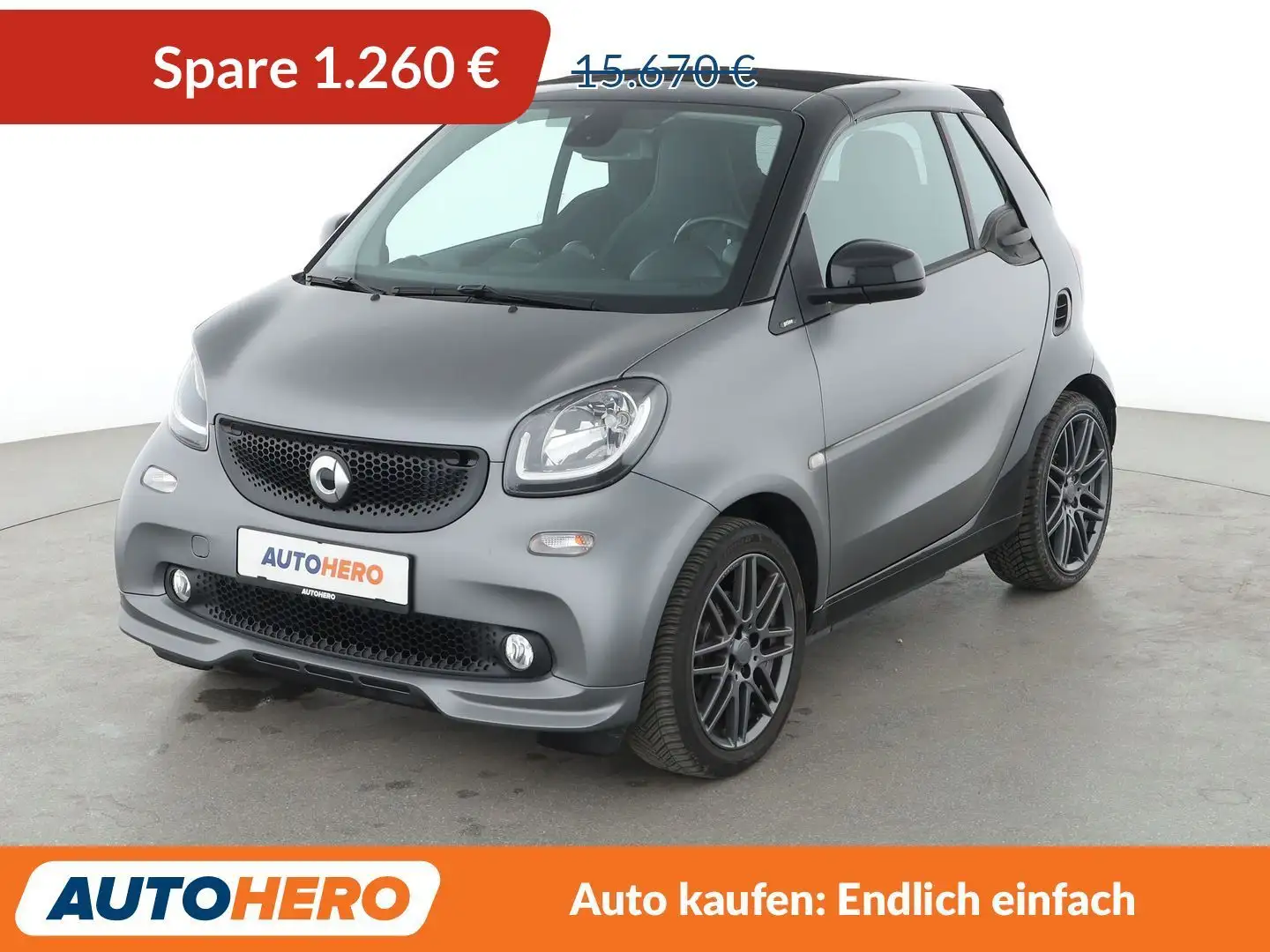 smart forTwo 0.9 Turbo Prime Aut.*SHZ*JBL*CABRIO*KLIMA*TEMPO* Grau - 1