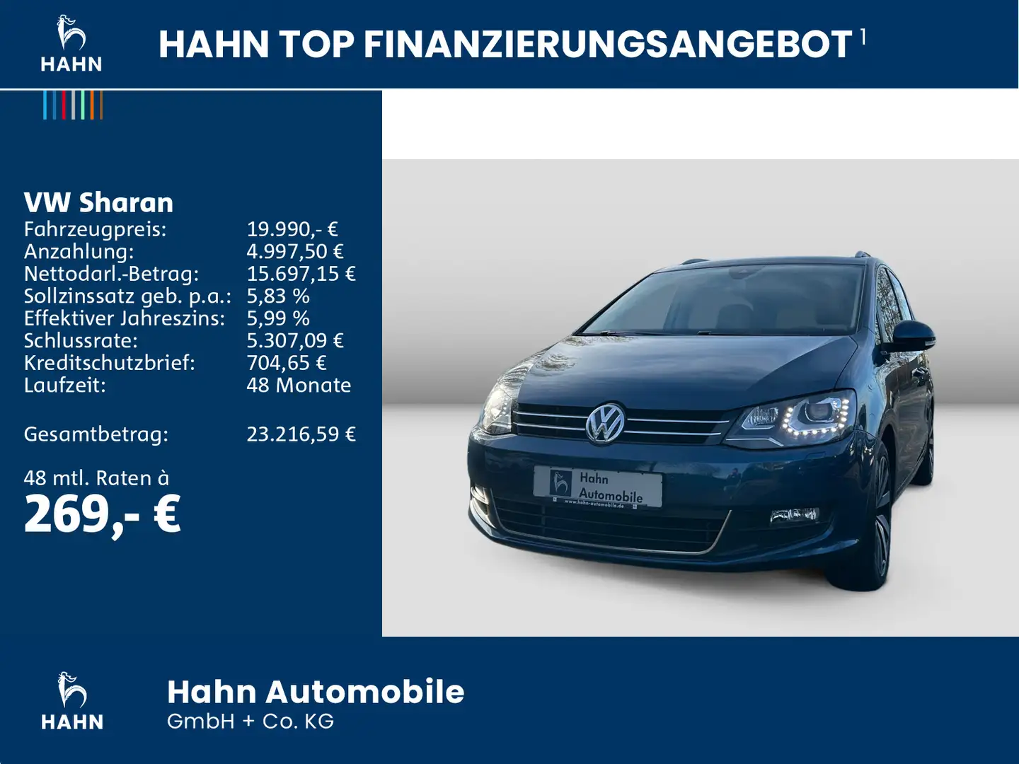 Volkswagen Sharan 2.0TDI 4Motion DSG Navi Pano Xenon CAM Blauw - 2