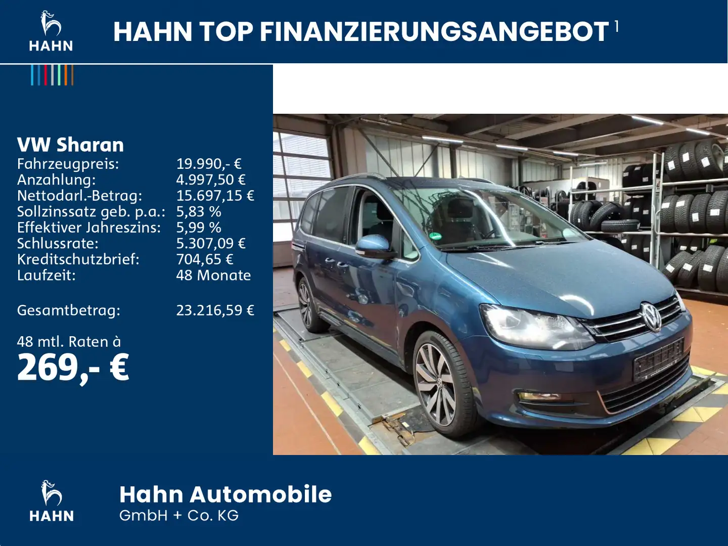 Volkswagen Sharan 4Motion2.0TDI DSG Navi Pano Xenon PDC CAM Blau - 2