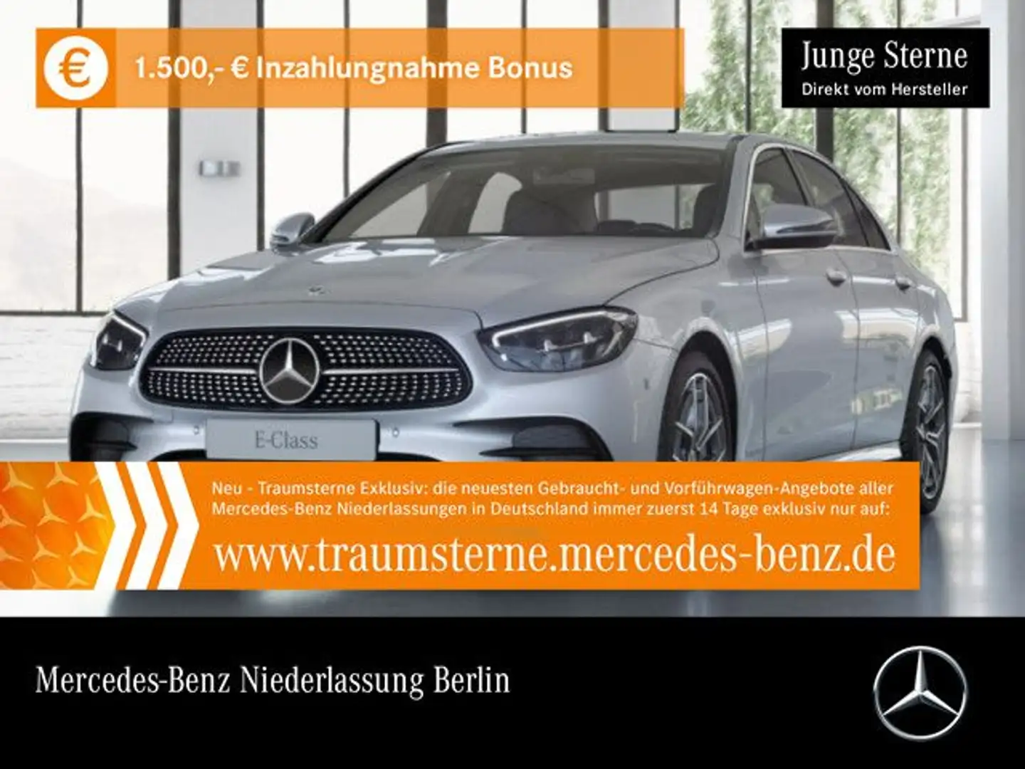 Mercedes-Benz E 300 AMG WideScreen SHD LED Kamera Spurhalt-Ass Silber - 1