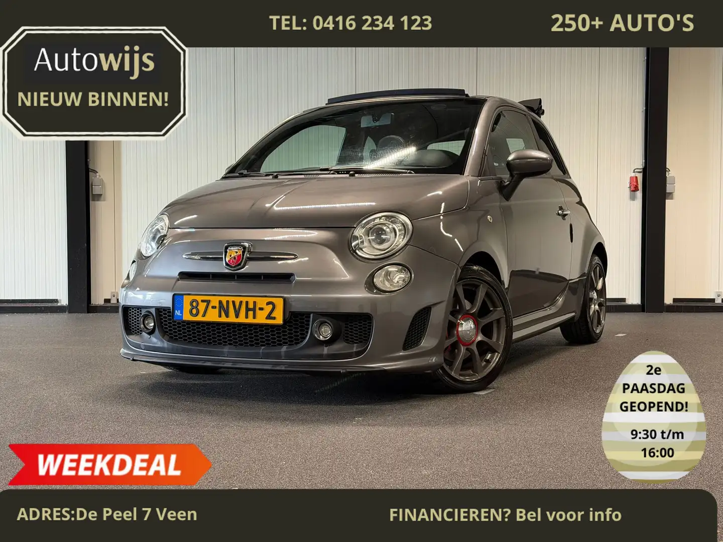 Fiat 500C Abarth 1.4-16V Abarth|CABRIO|AUT|NL AUTO|140PK|INTERSCOPE Gris - 1