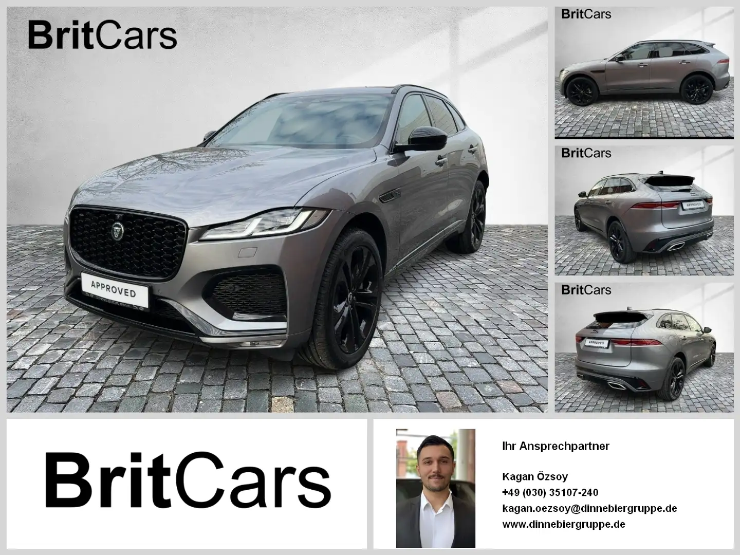 Jaguar F-Pace D300 AWD R-Dynamic HSE 360-CAM ACC CAM LM Grau - 1