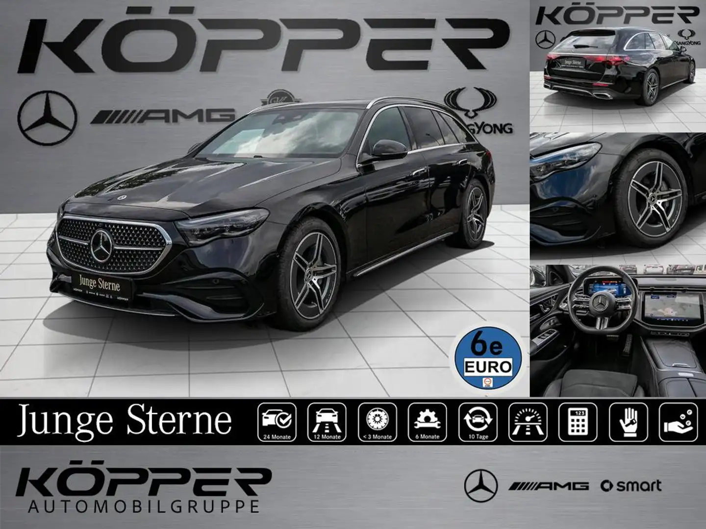 Mercedes-Benz E 220 T d 4M AMG Advanced PLUS Black L Distronic Noir - 1