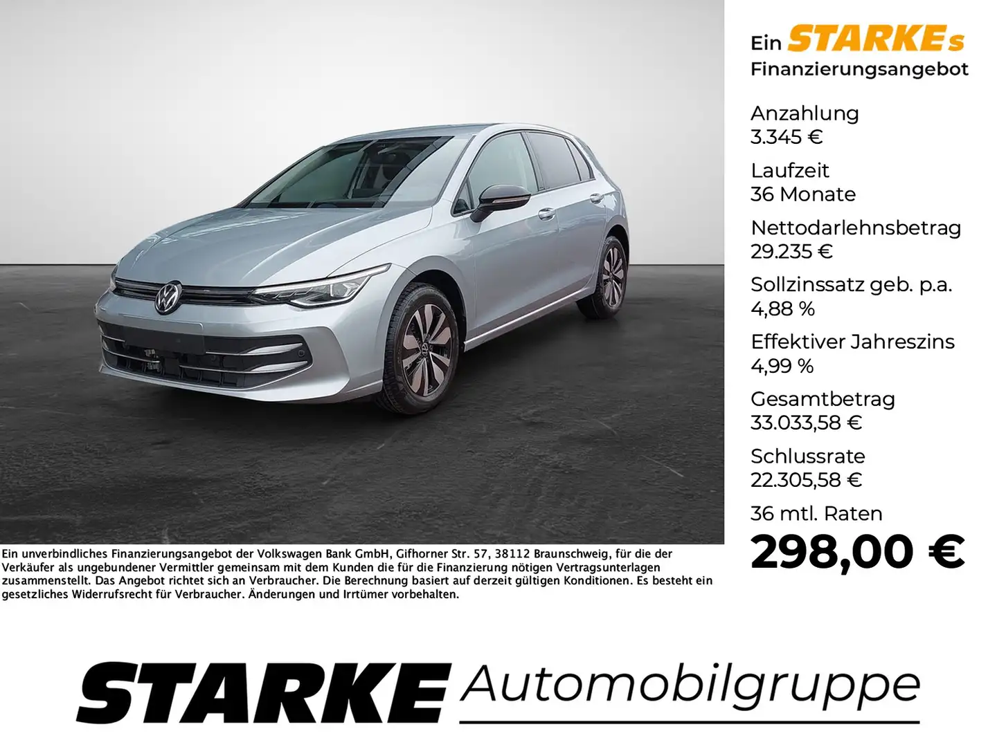 Volkswagen Golf 8 2.0 TDI DSG Goal Argent - 1