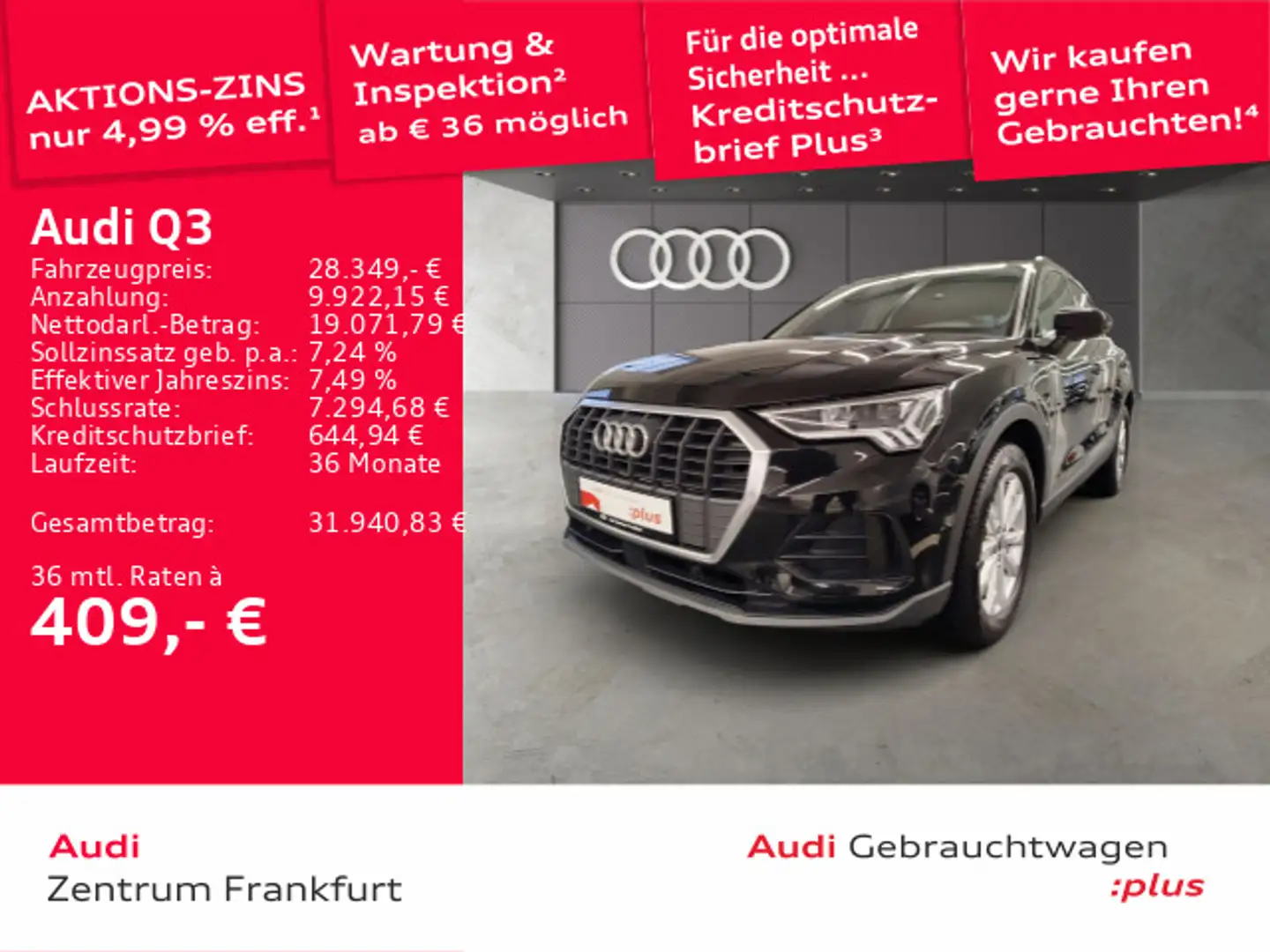 Audi Q3 45 TFSI e S tronic LED DAB Tempomat Schwarz - 1