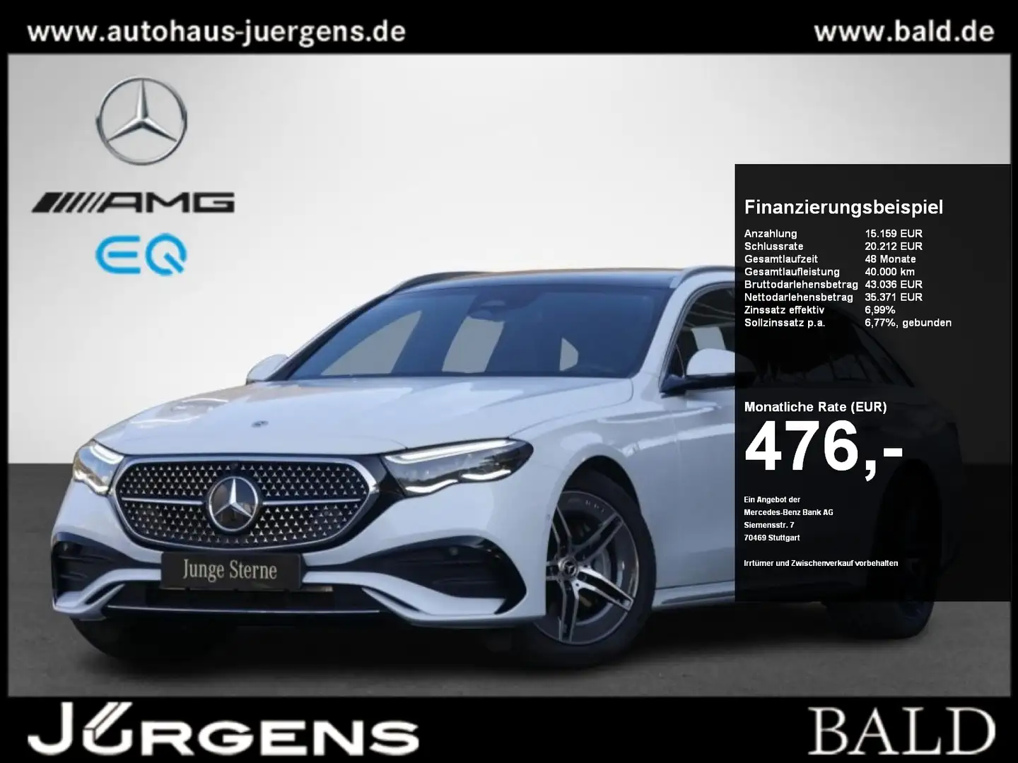 Mercedes-Benz E 220 d T AMG/Digital/Pano/AHK/360/HUD/Memo/19" Wit - 1