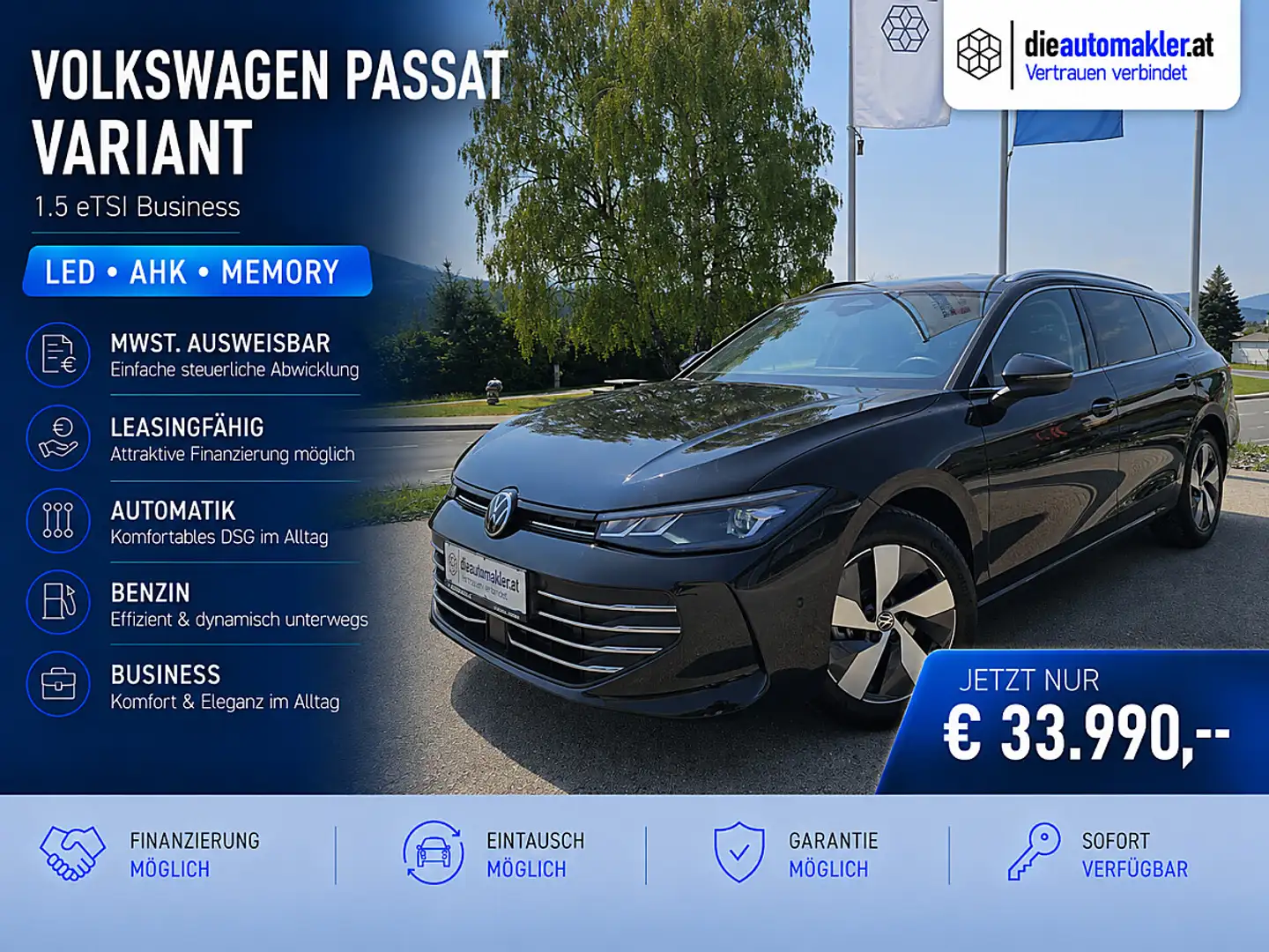 Volkswagen Passat Variant 1.5 eTSI Business |LED|AHK|MEMORY| Schwarz - 1
