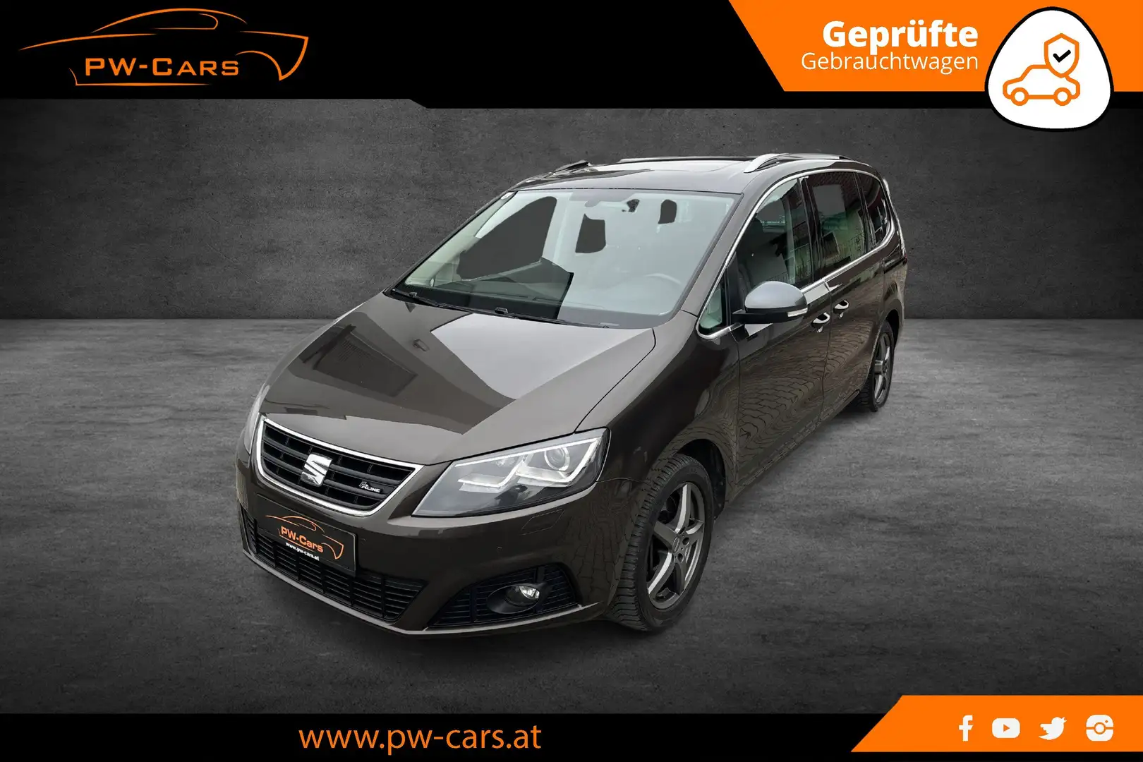 SEAT Alhambra FR 2,0 TDI DSG 4WD XENON, NAVI, KAMERA, PDC, AHK Braun - 1