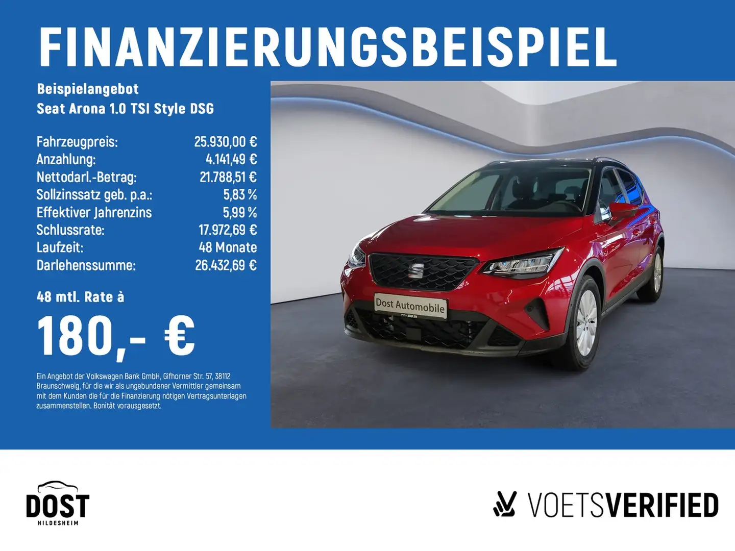 SEAT Arona 1.0 TSI Style DSG ACC+KLIMA+LED+NAVI+PDC Rood - 2
