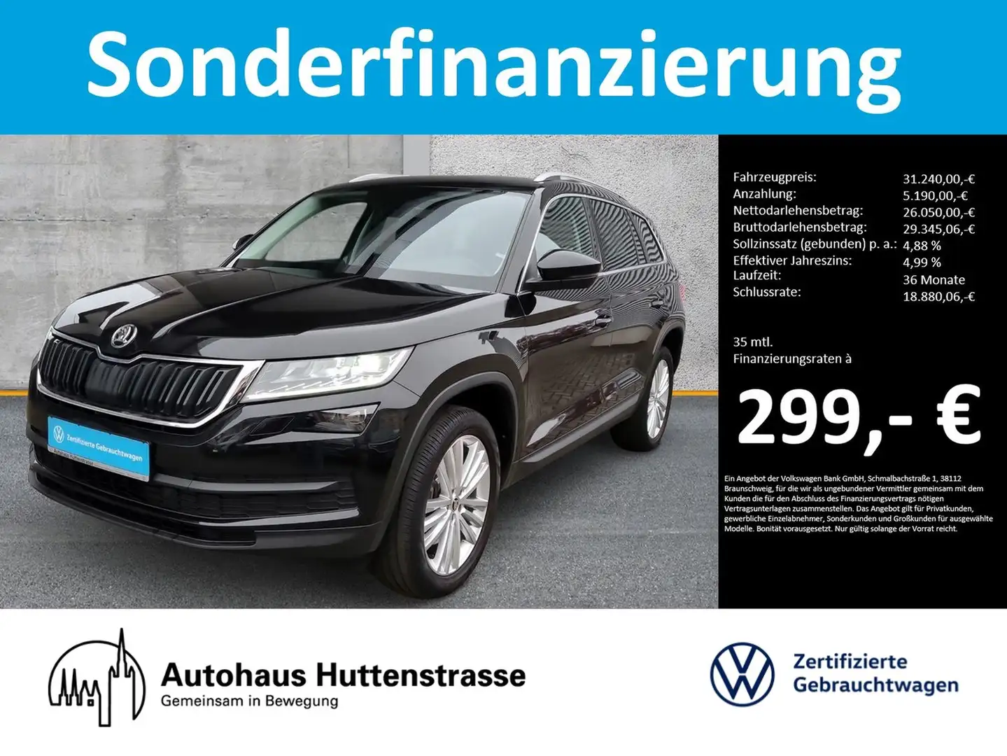 Skoda Kodiaq 2.0 TSI DSG 4x4 Style MATRIX KAMERA AHK Schwarz - 1