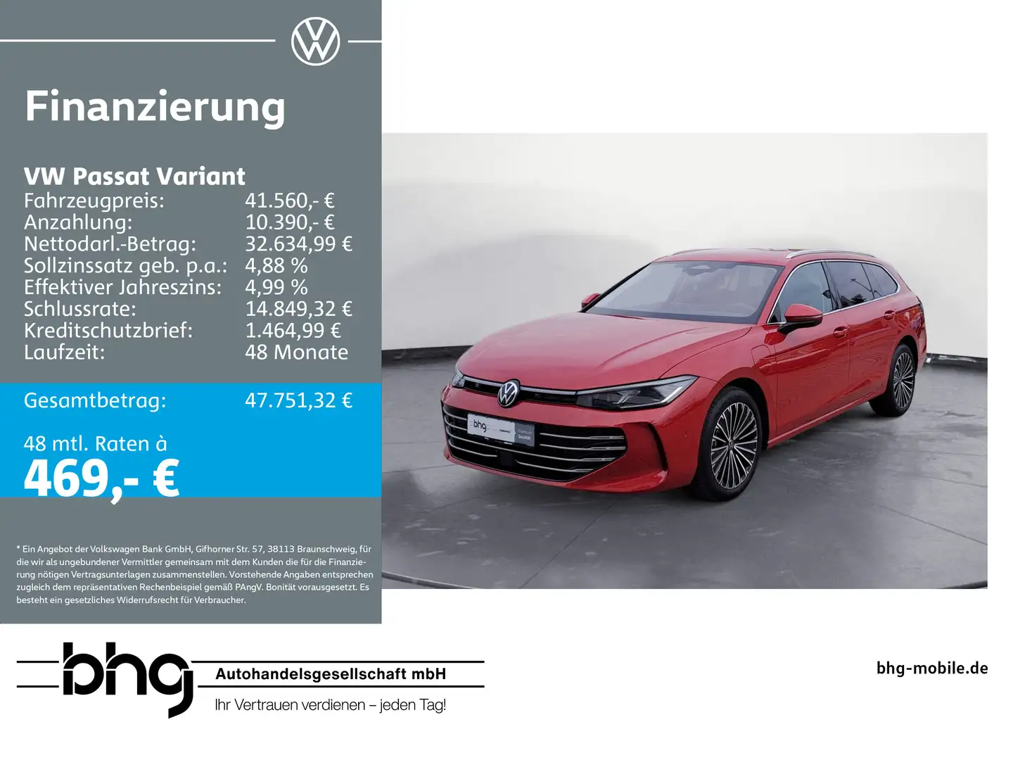Volkswagen Passat Variant 1.5 e-Hybrid OPF DSG Elegance AHK Rot - 1