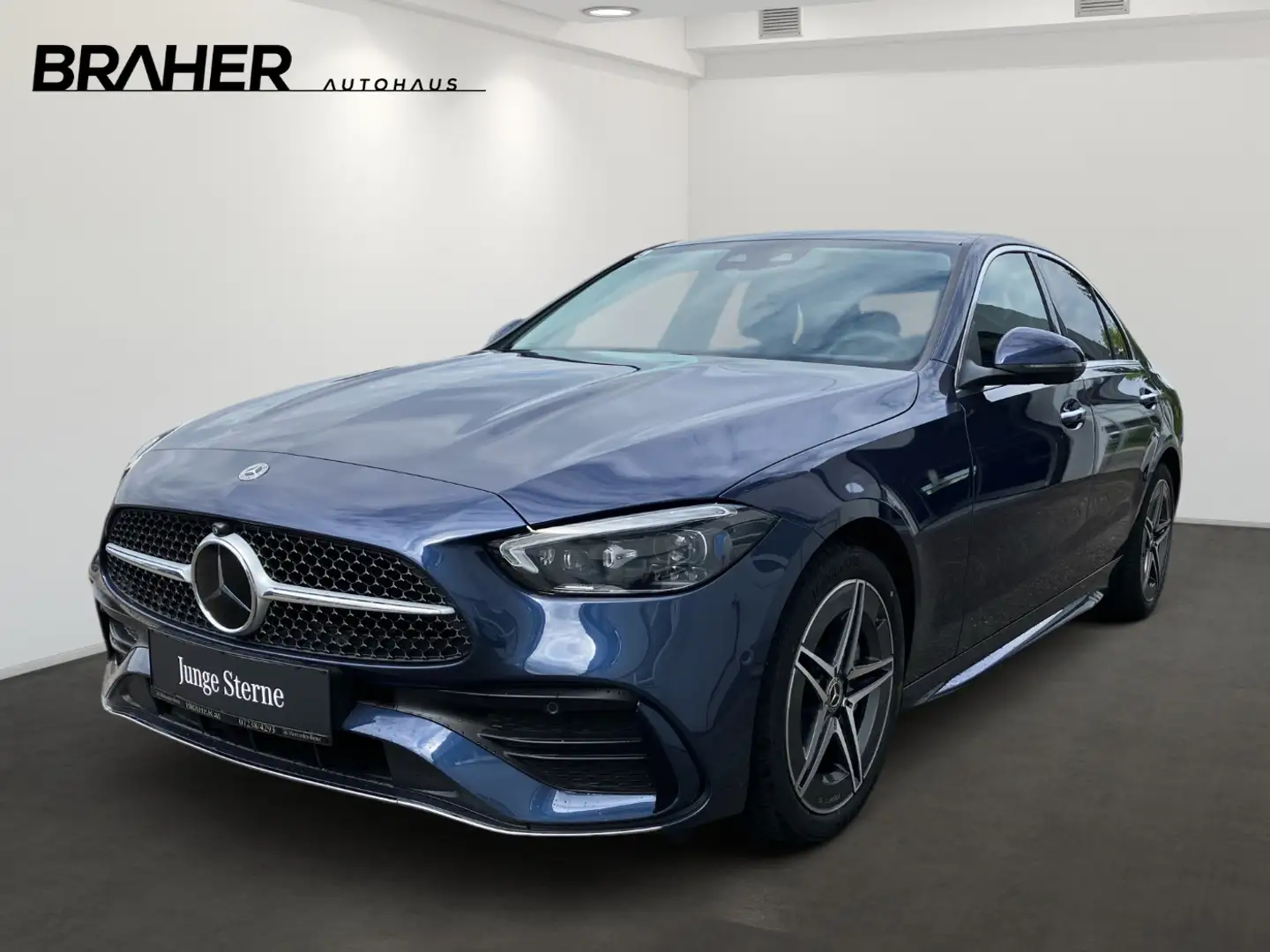 Mercedes-Benz C 220 d 4Matic AMG Line AHK FAP Leder Distr AUT Blau - 2