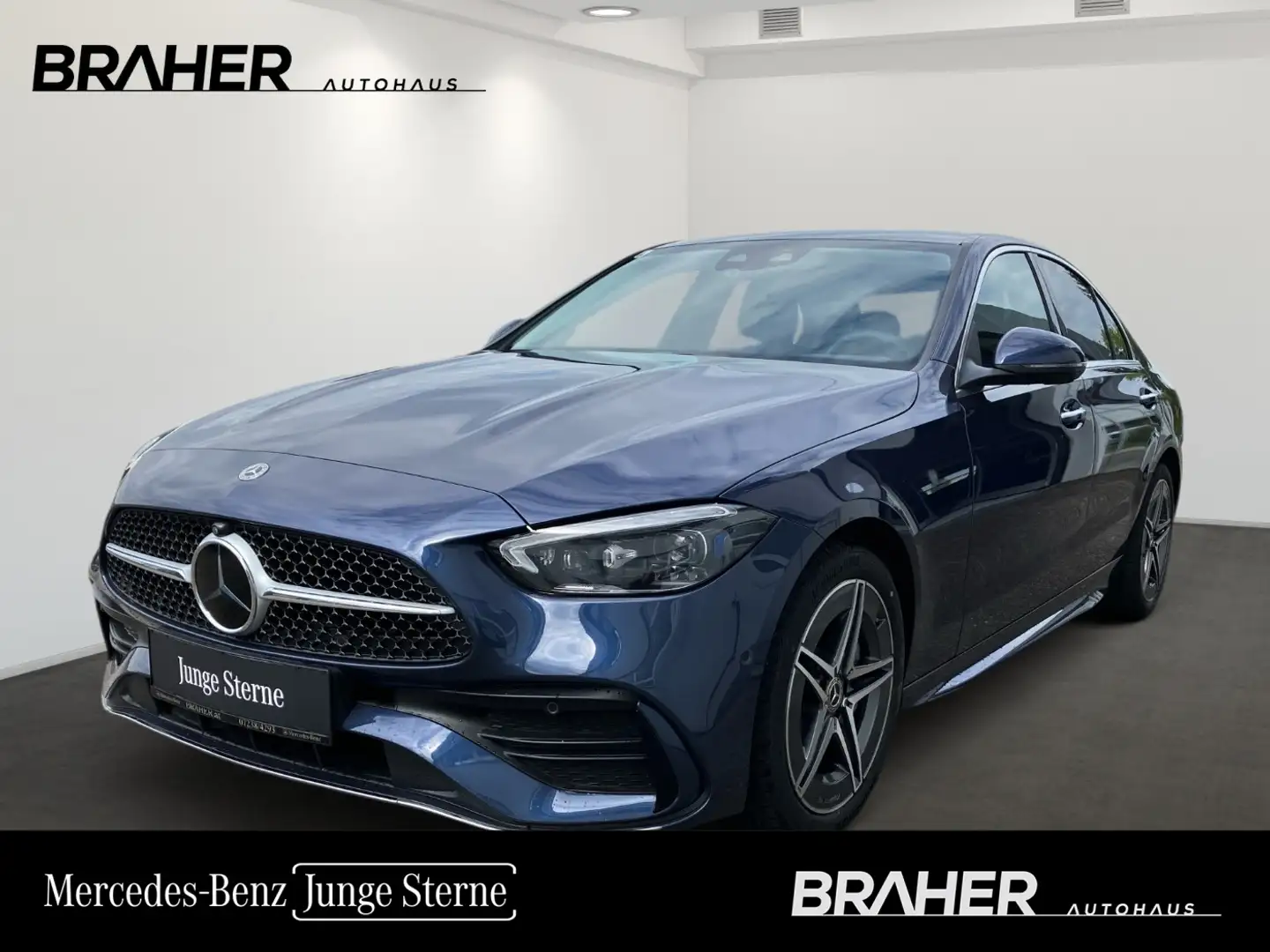 Mercedes-Benz C 220 d 4Matic AMG Line AHK FAP Leder Distr AUT Blau - 1