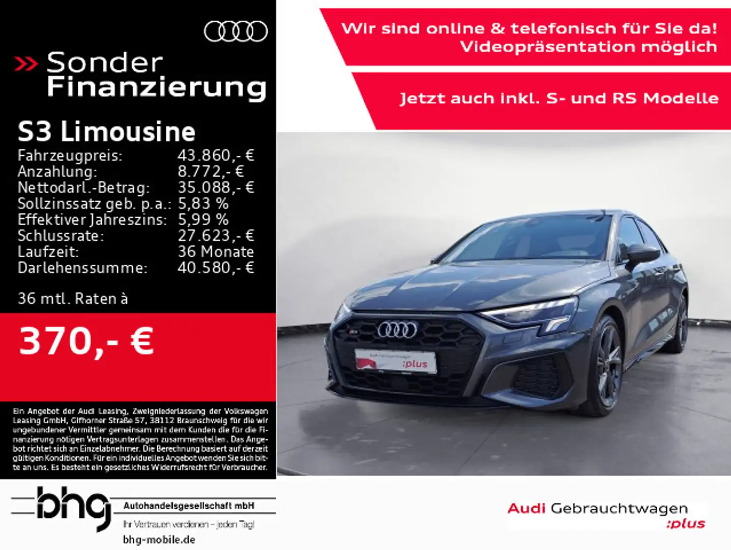 Audi S3 quattro Navi Keyless Kamera Virtual Grau - 1