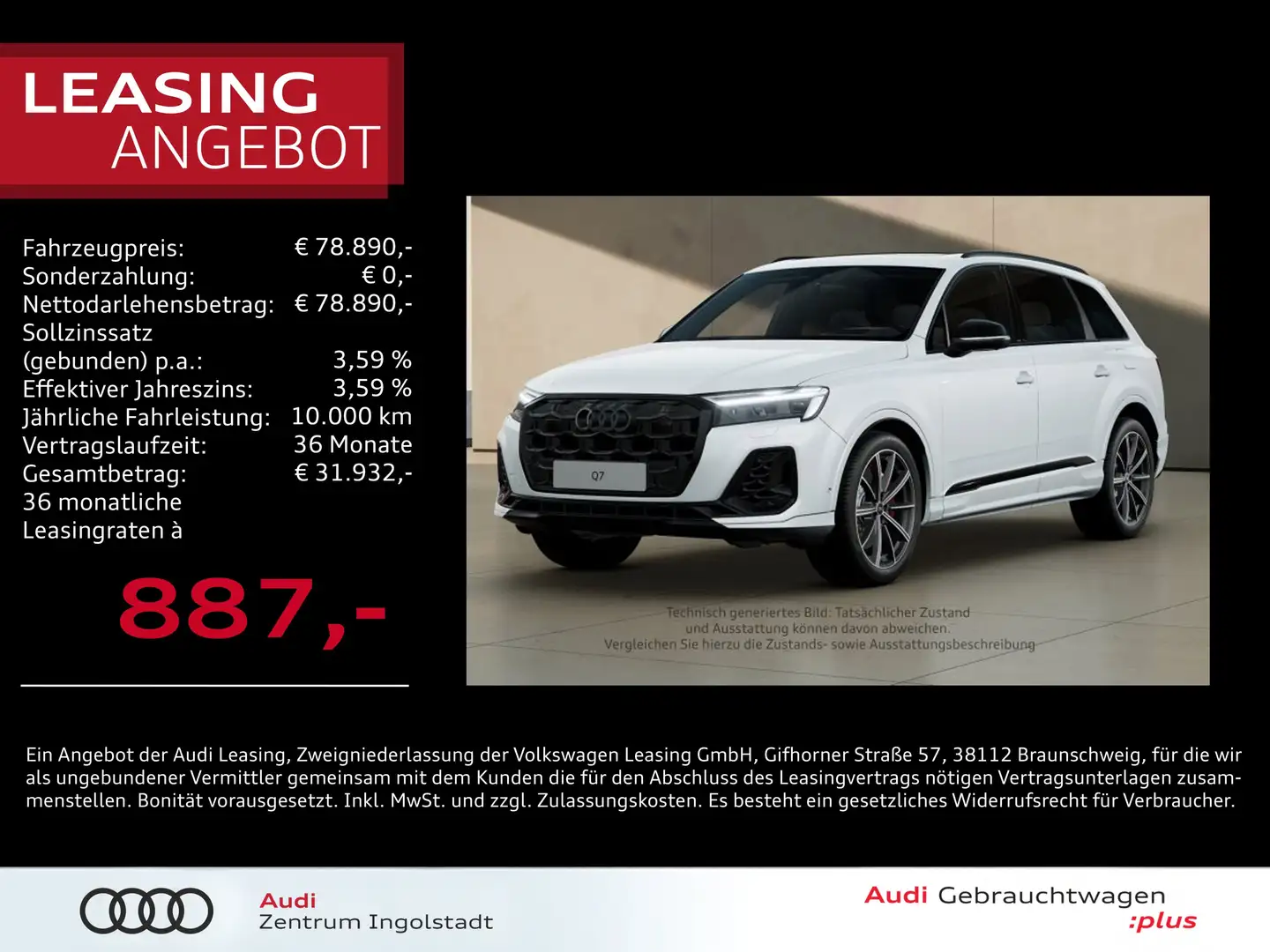 Audi Q7 60 TFSI e qu S line MATRIX Pano AHK Luft 21" Weiß - 1
