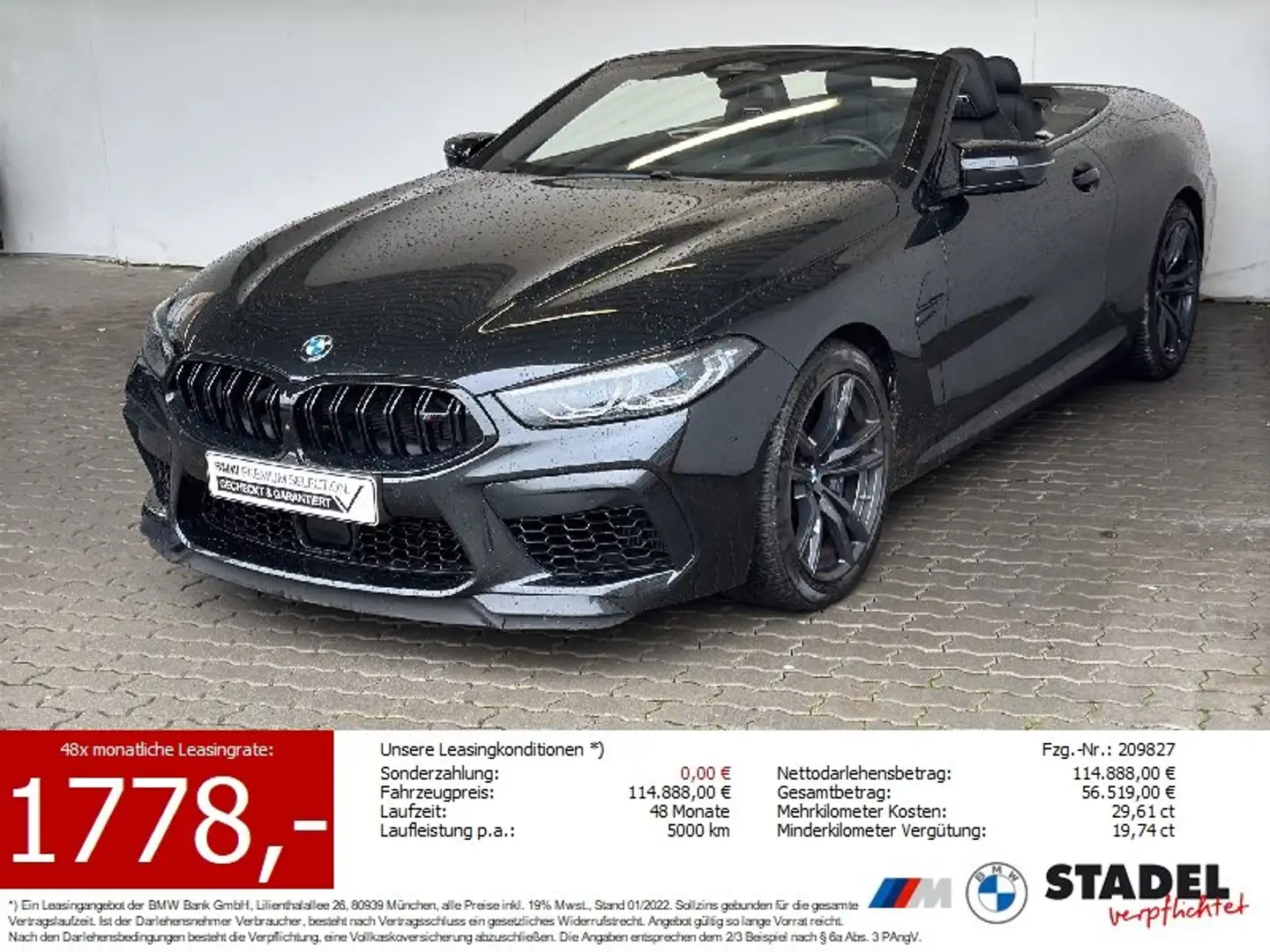 BMW M8 Cabrio Navi.Laser.ACC.360°.SoftClose.KomfZg Schwarz - 1