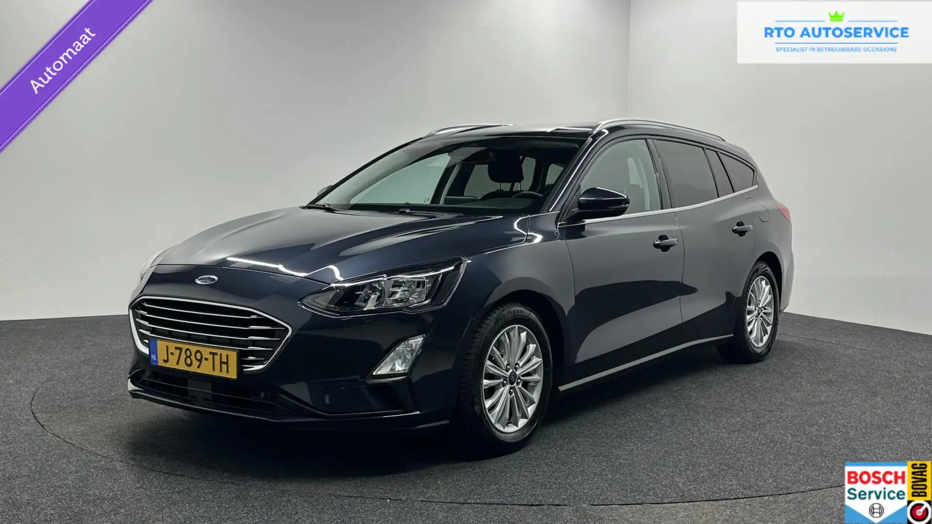 Ford Focus Wagon 1.0 EcoBoost Titanium X Business TREKHAAK EC Blauw - 1