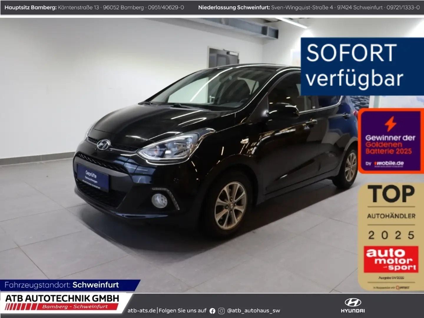 Hyundai i10 Passion 1.2l SHZ LenkradHZG Klima Bluetooth Zwart - 1
